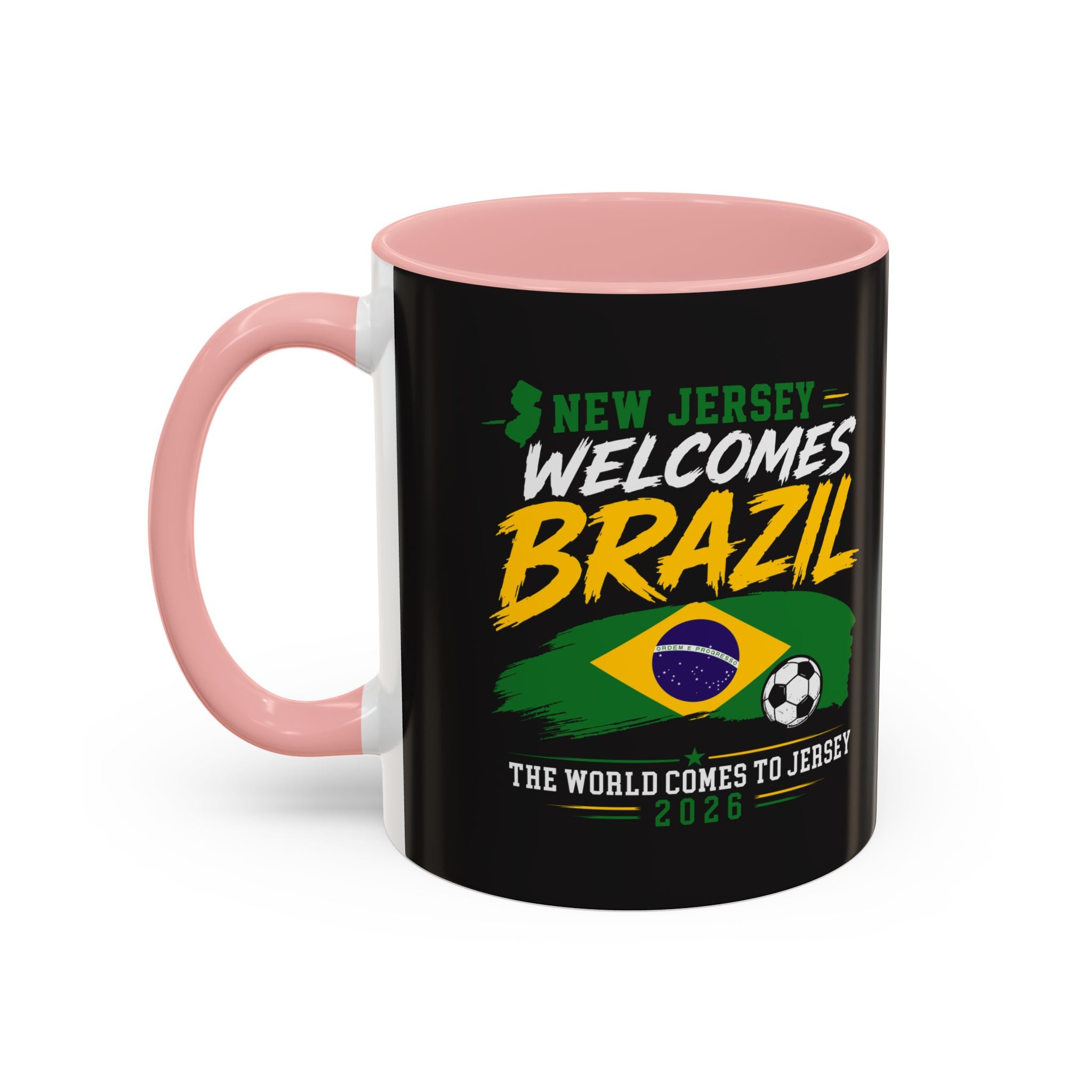 Brazil Soccer Fan Coffee Mug — New Jersey 2026 Accent Mug