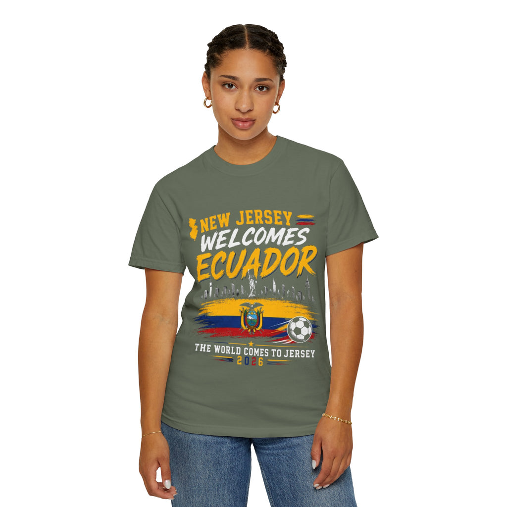 New Jersey Welcomes Ecuador T-shirt | Ecuador Flag Soccer 2026