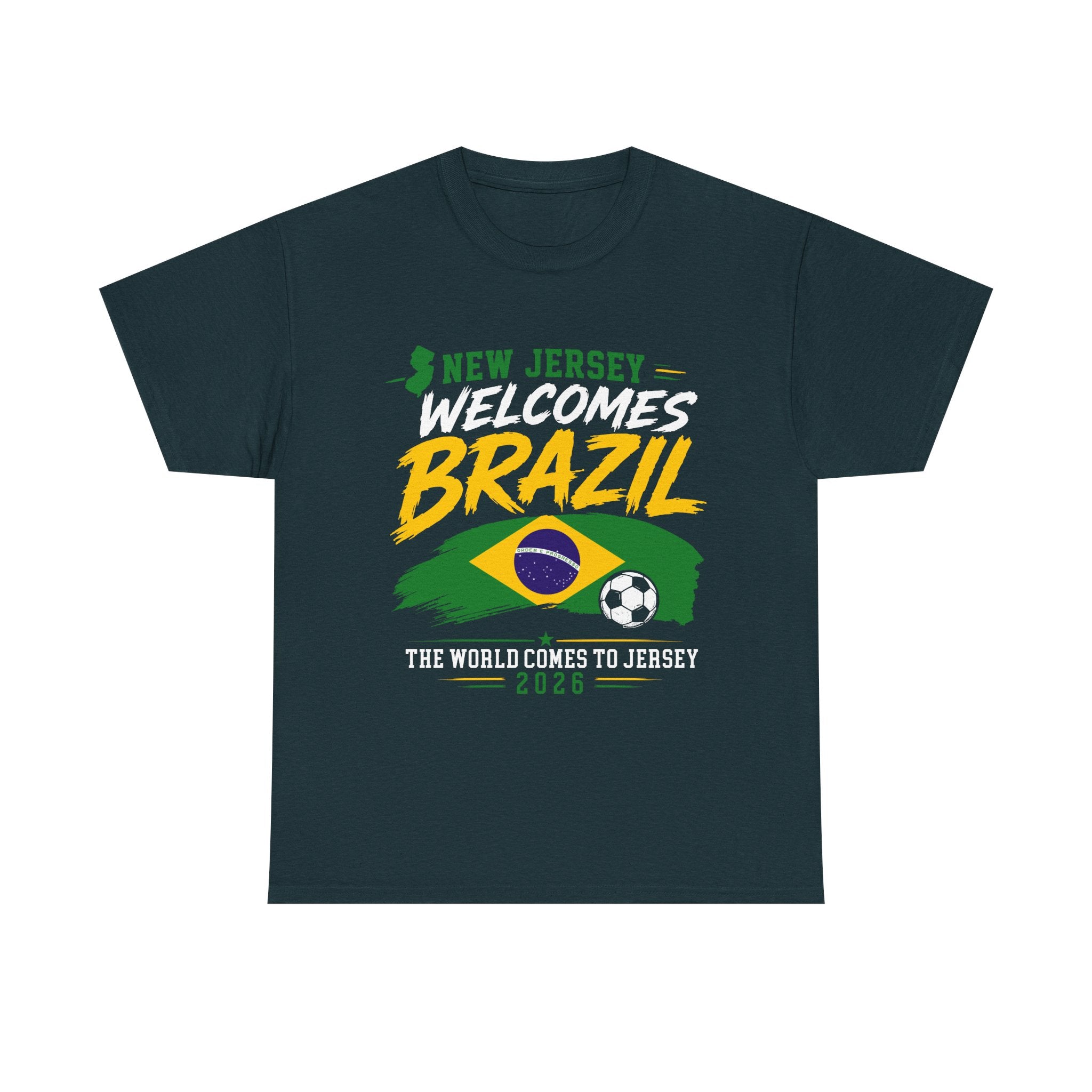 New Jersey Welcomes Brazil T-Shirt | Brazil Flag Soccer Tee