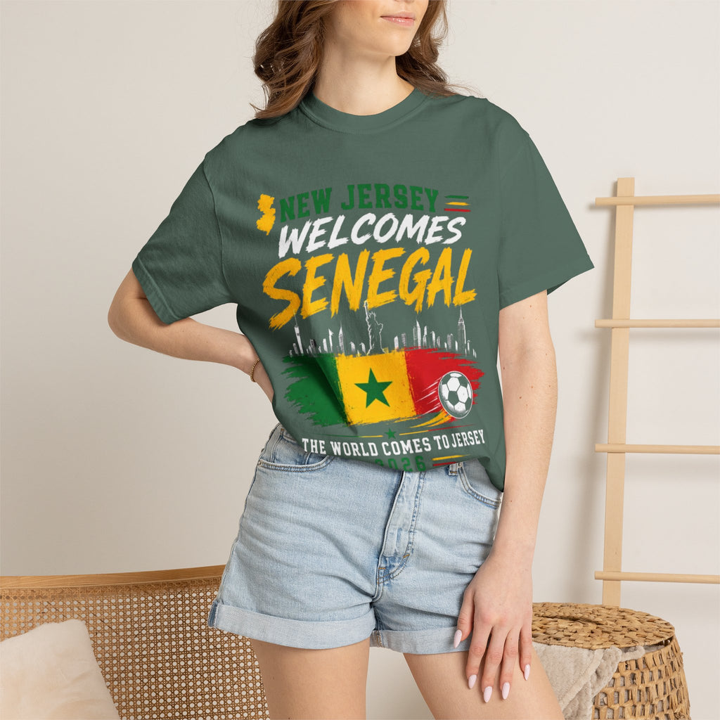 New Jersey Welcomes Senegal T-shirt | Senegal Flag Soccer Jersey Design