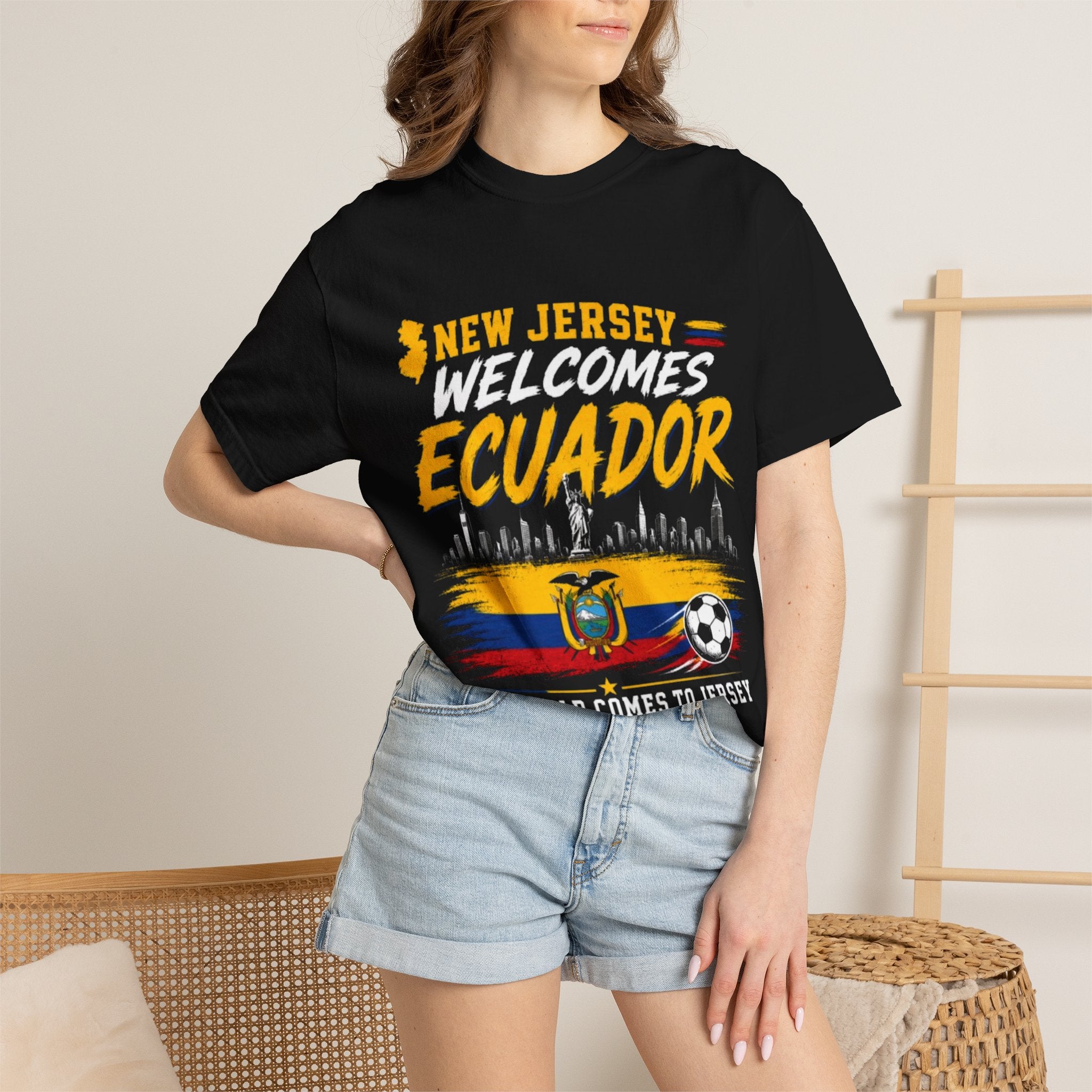 New Jersey Welcomes Ecuador T-shirt | Ecuador Flag Soccer 2026