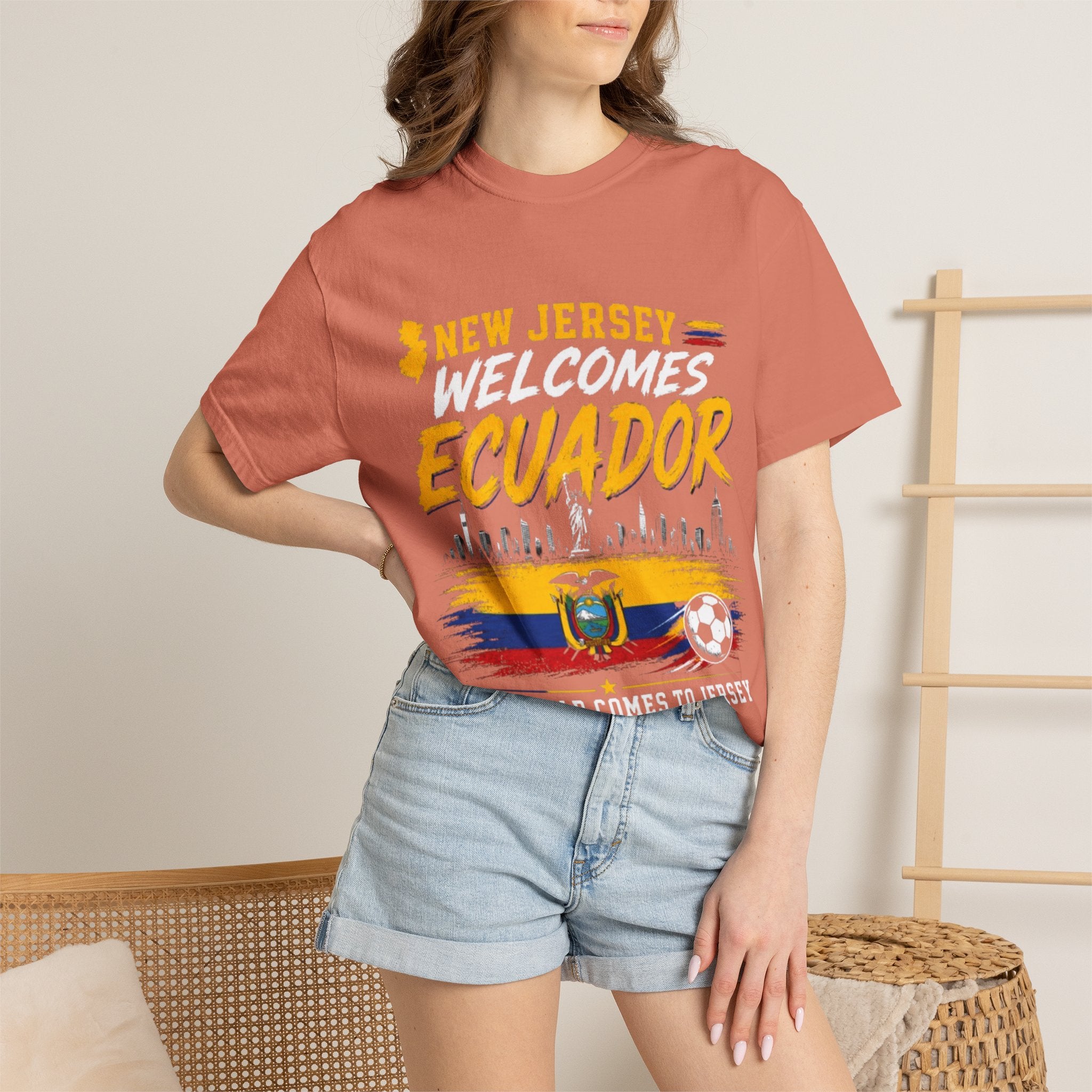 New Jersey Welcomes Ecuador T-shirt | Ecuador Flag Soccer 2026