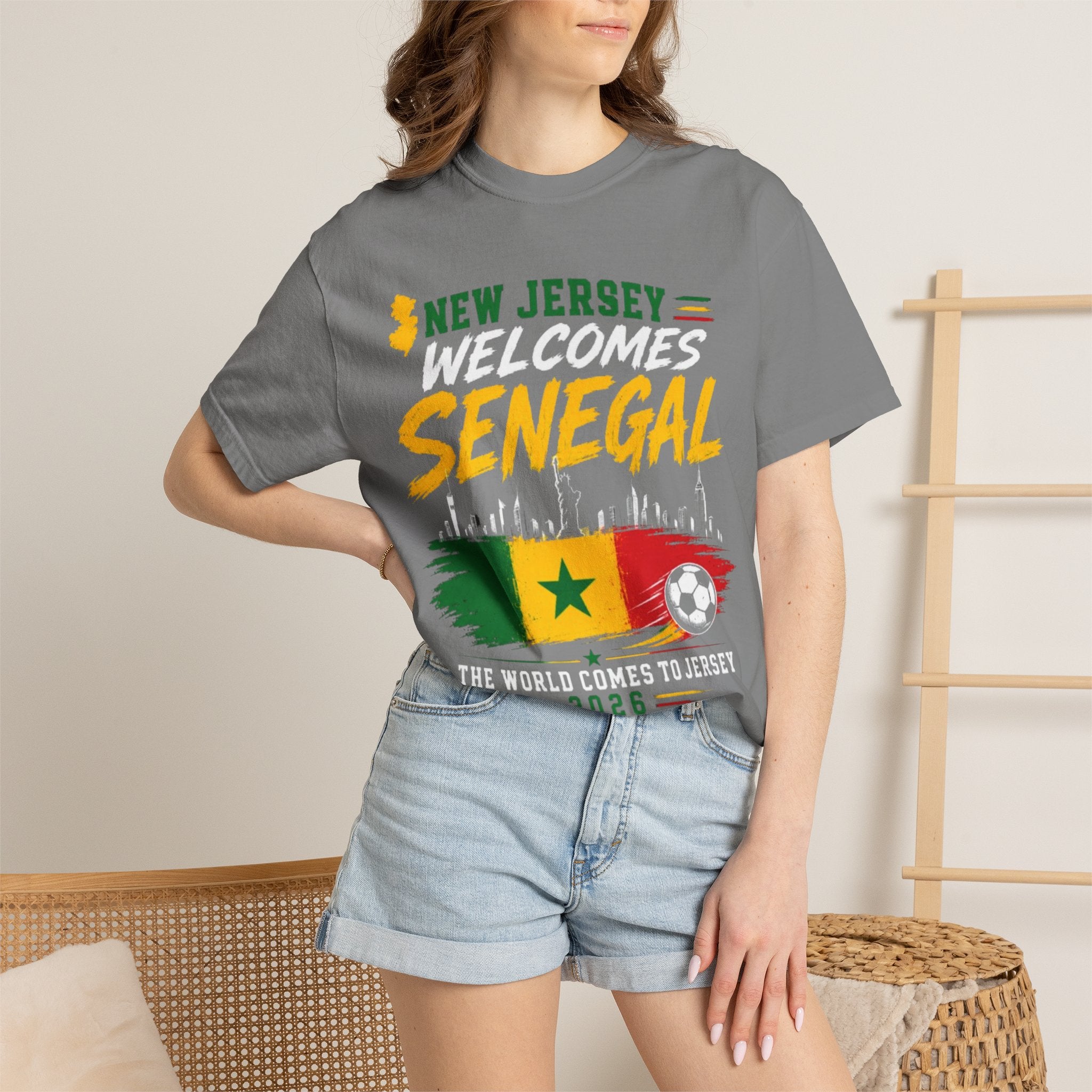 New Jersey Welcomes Senegal T-shirt | Senegal Flag Soccer Jersey Design