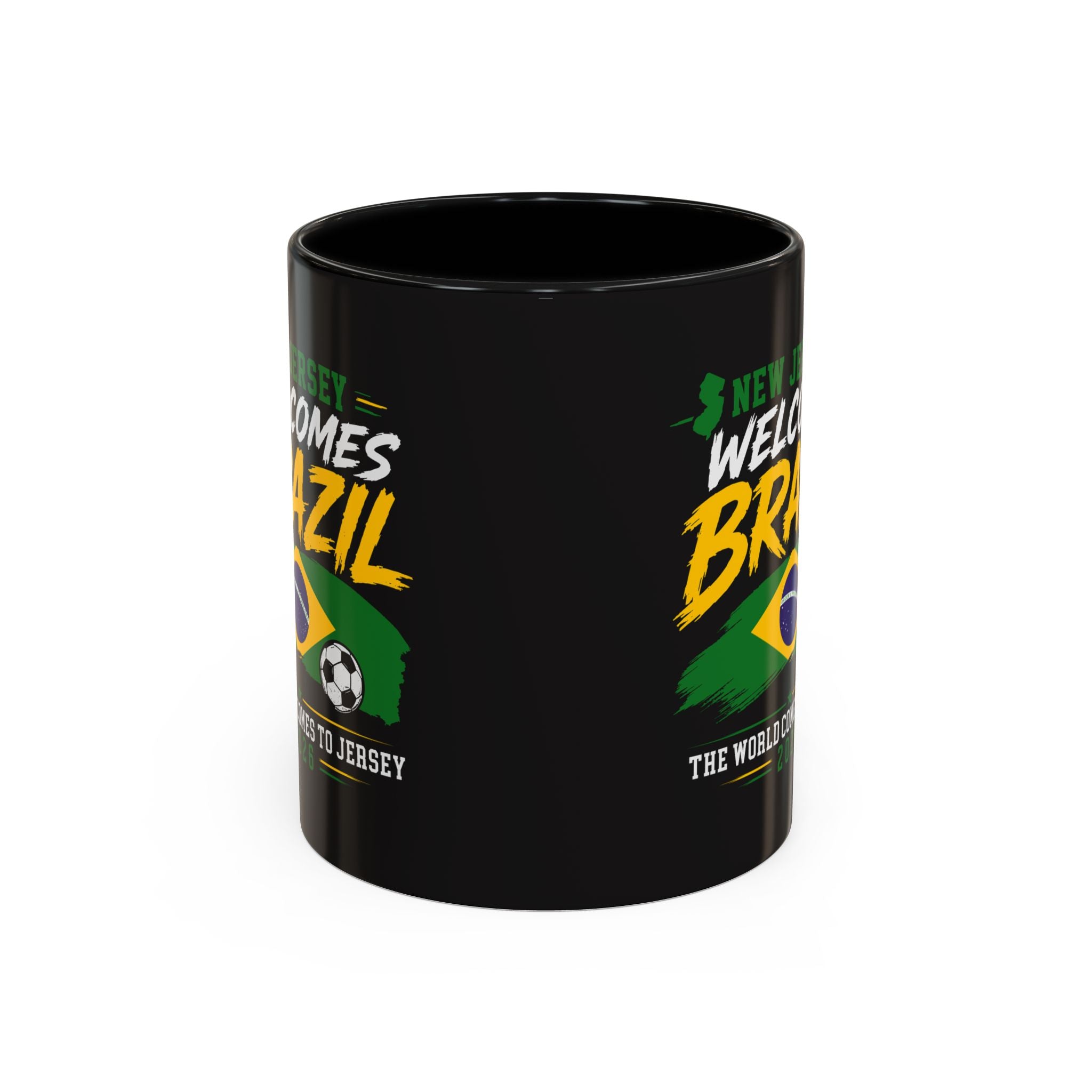 Brazil Soccer Fan Coffee Mug — New Jersey 2026 Accent Mug