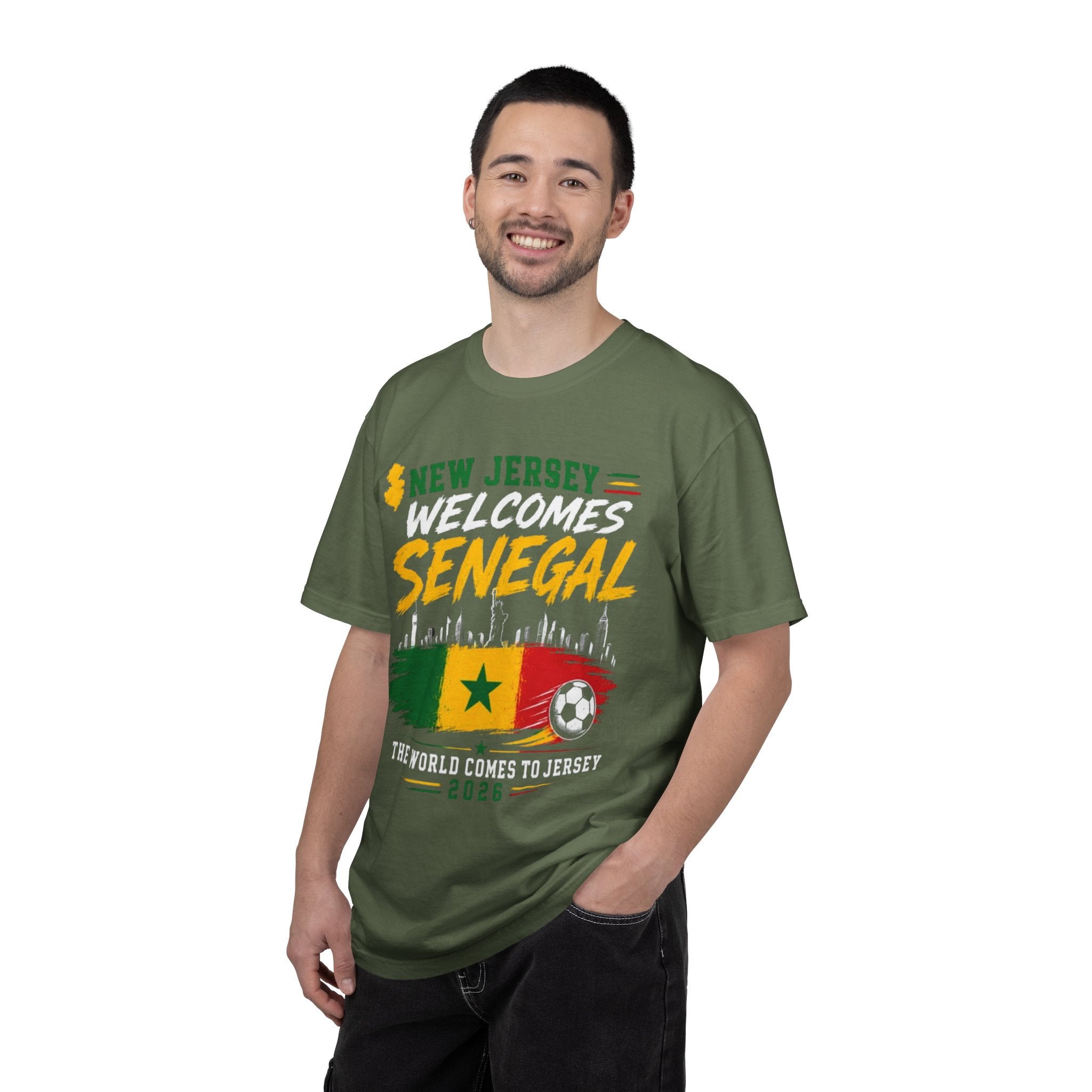 New Jersey Welcomes Senegal T-shirt | Senegal Flag Soccer Jersey Design