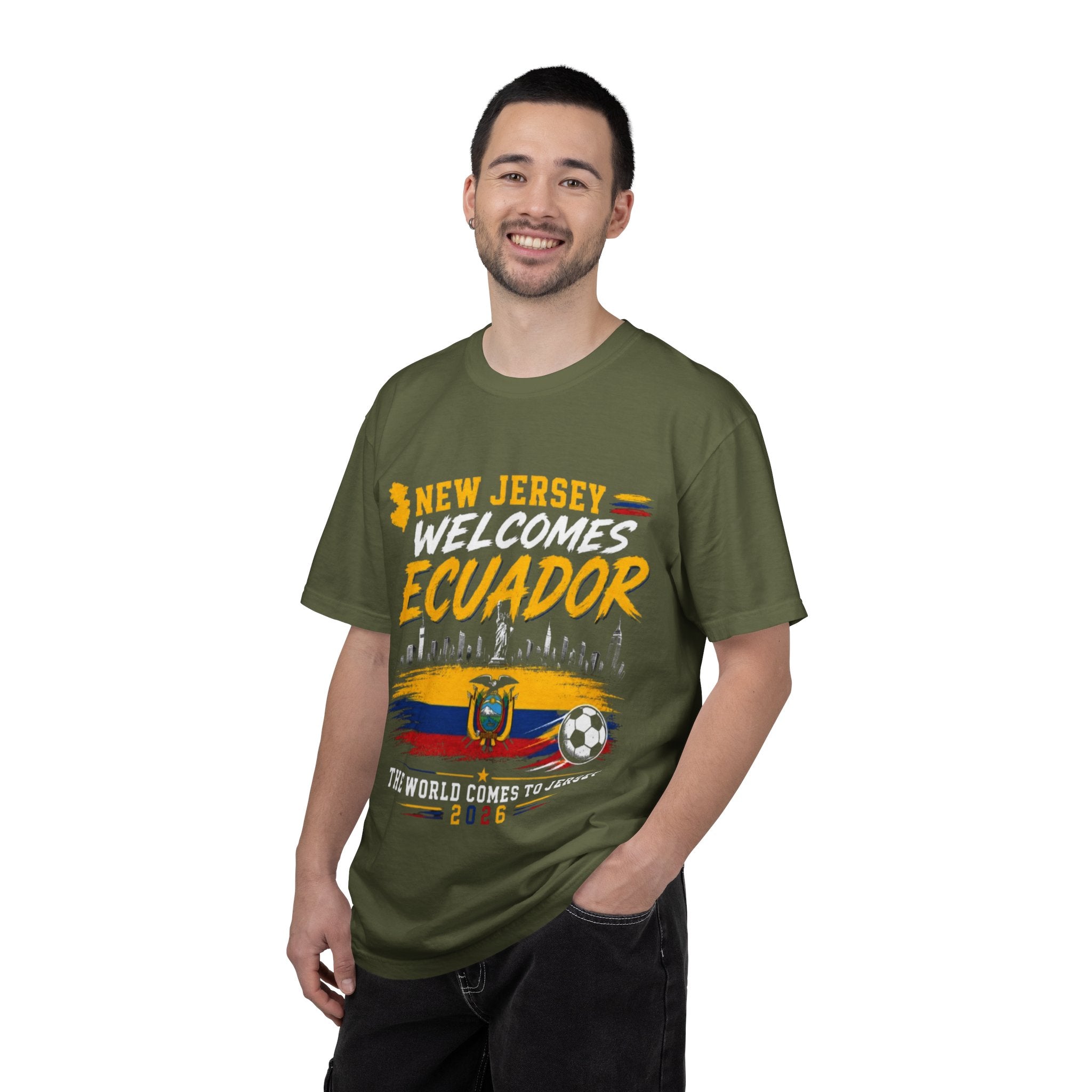 New Jersey Welcomes Ecuador T-shirt | Ecuador Flag Soccer 2026