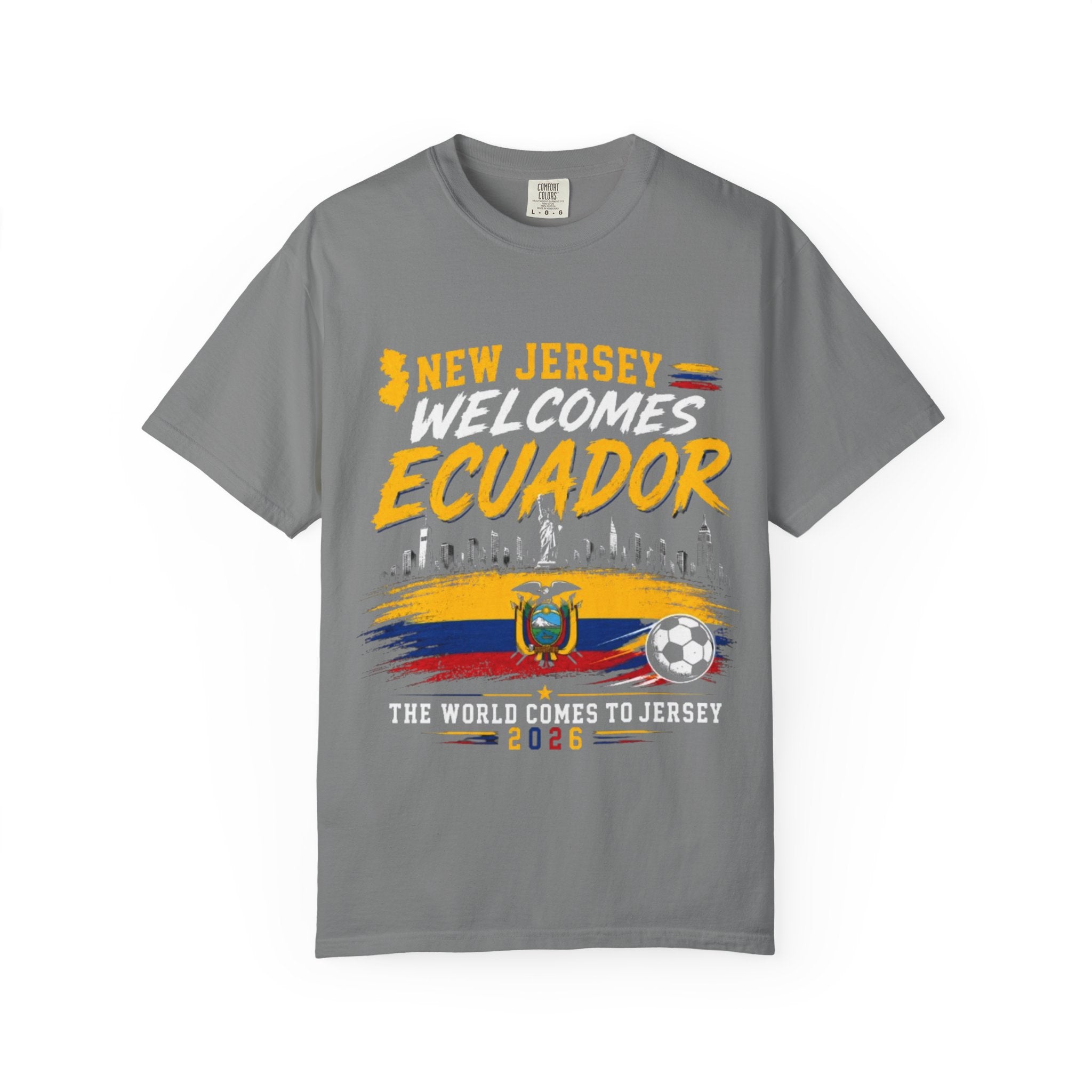 New Jersey Welcomes Ecuador T-shirt | Ecuador Flag Soccer 2026