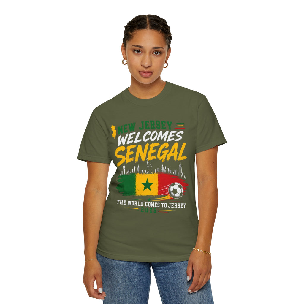 New Jersey Welcomes Senegal T-shirt | Senegal Flag Soccer Jersey Design