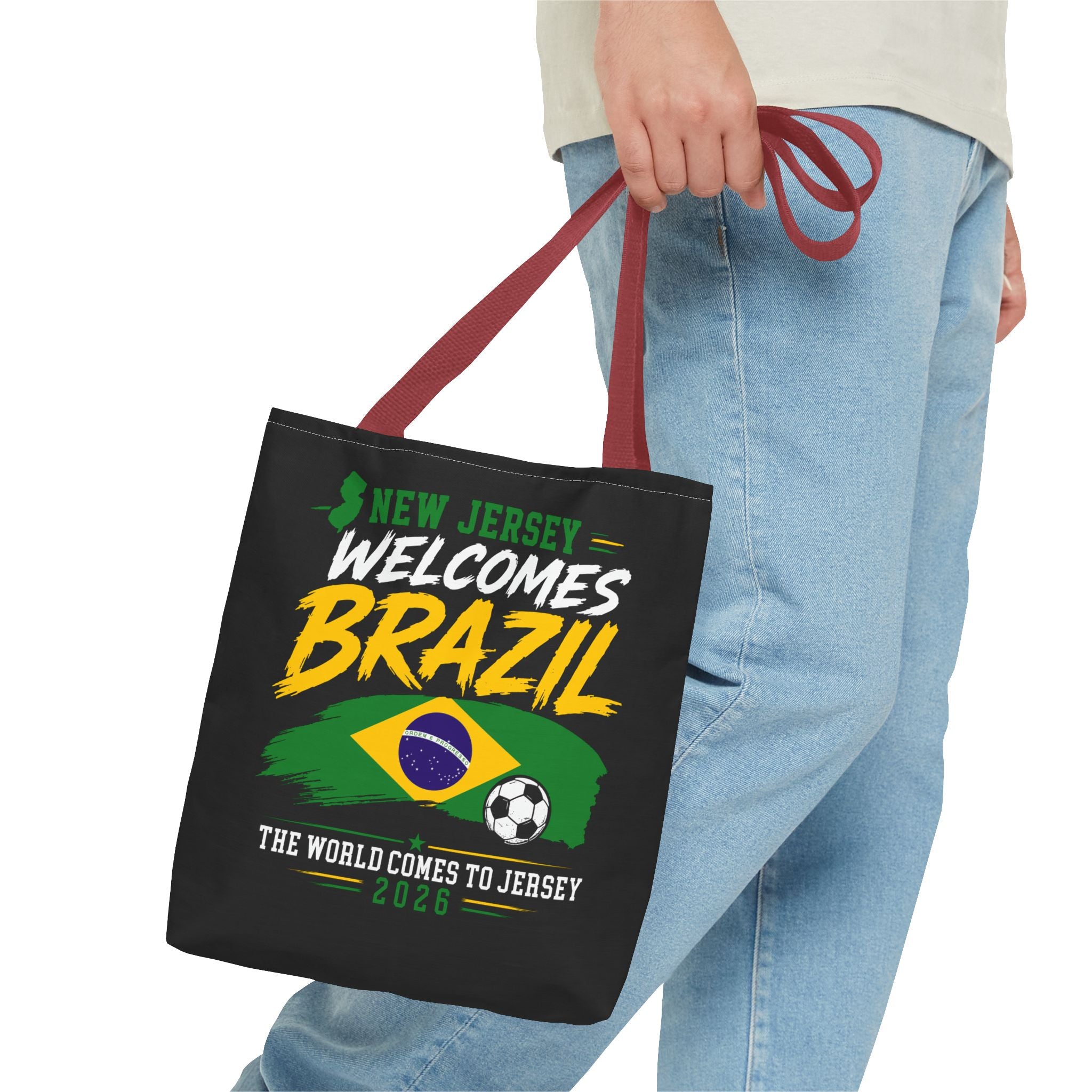 New Jersey Welcomes Brazil Tote Bag — World Cup 2026 Soccer Fan Tote