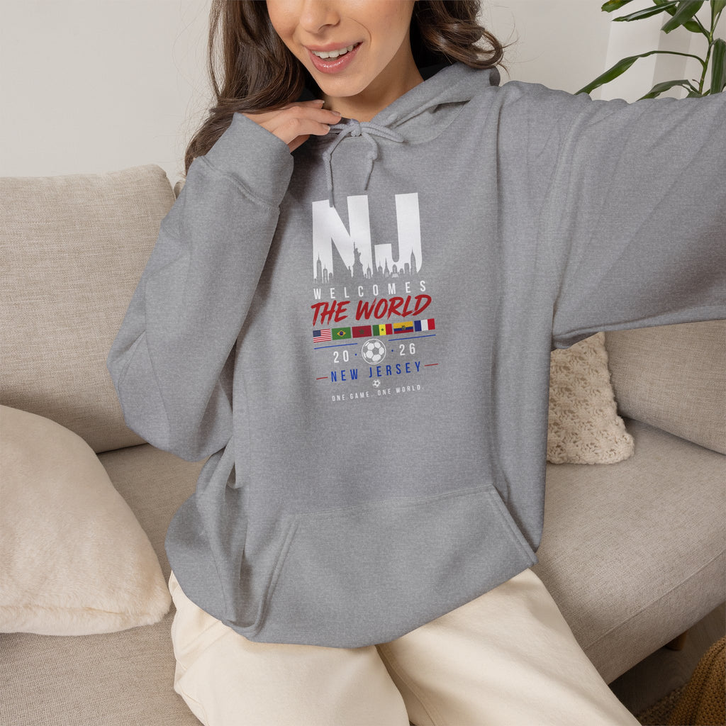 NJ Welcomes The World Hoodie – New Jersey Pride Travel Souvenir Sweatshirt