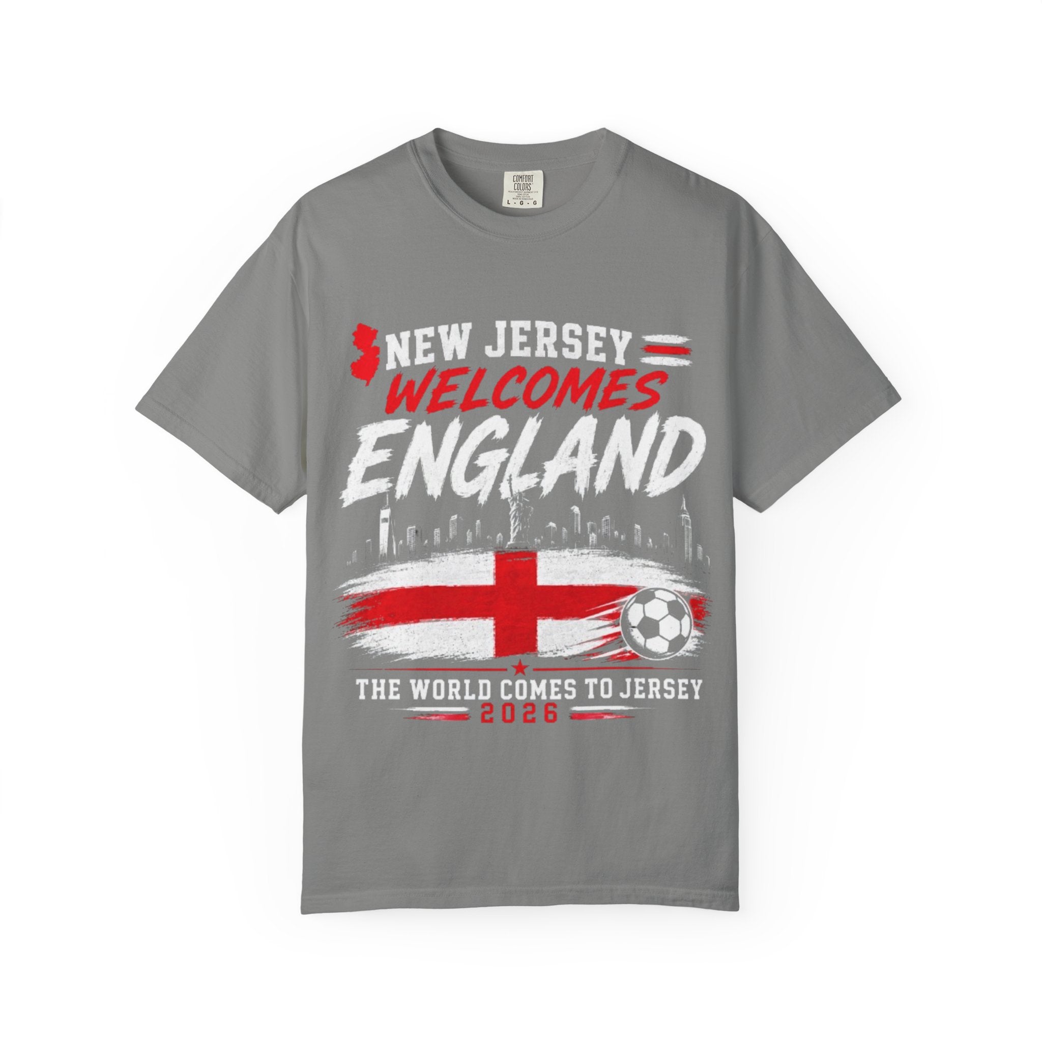 New Jersey Welcomes England T-shirt | St George Flag Soccer Jersey