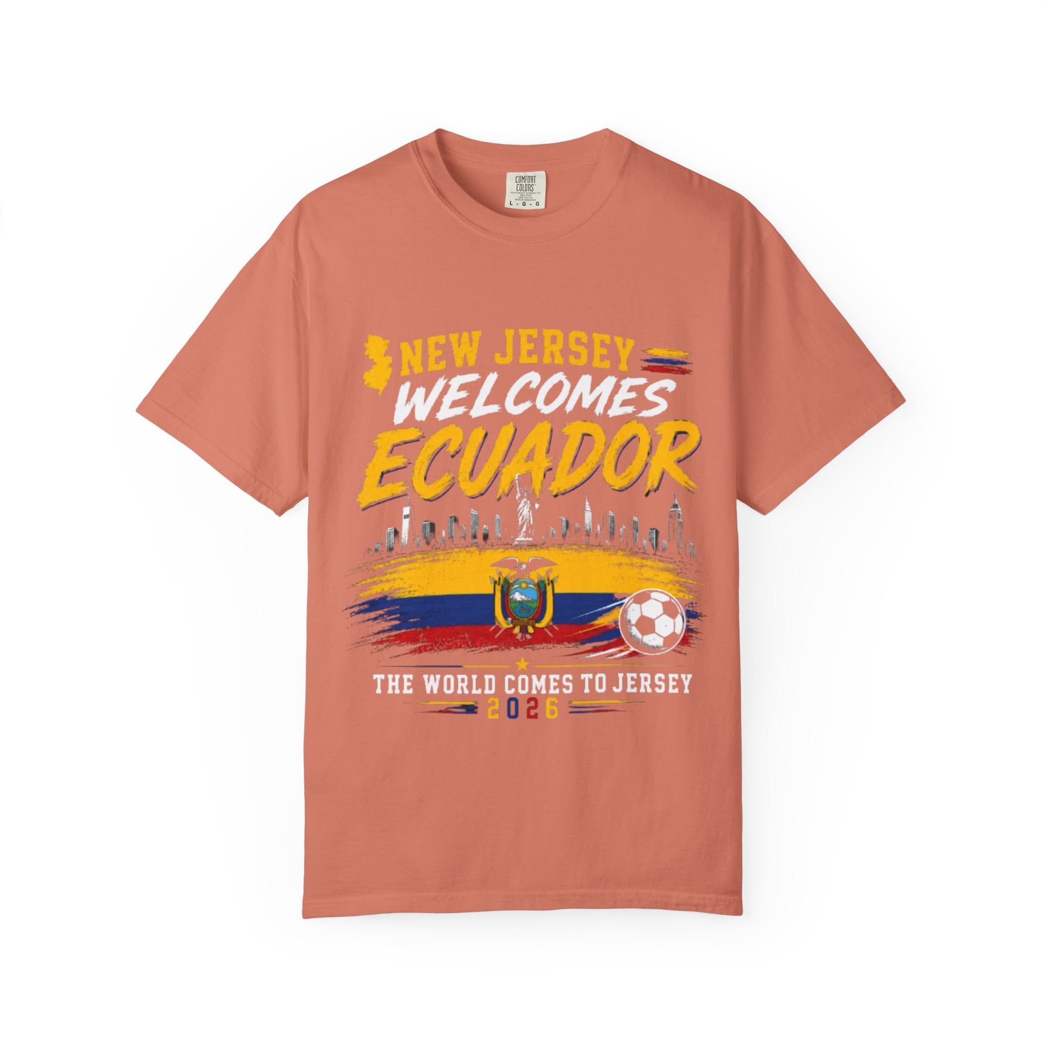 New Jersey Welcomes Ecuador T-shirt | Ecuador Flag Soccer 2026