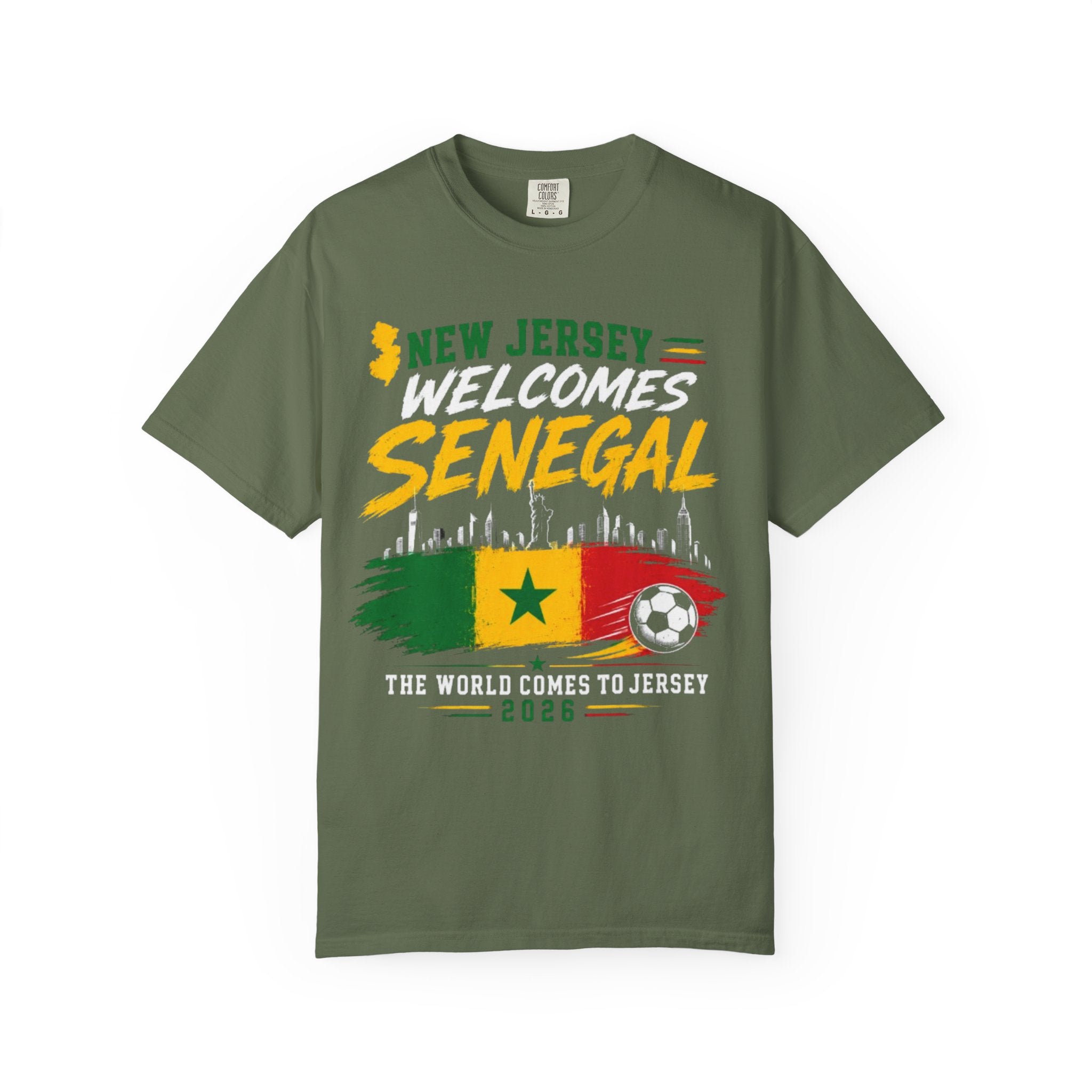 New Jersey Welcomes Senegal T-shirt | Senegal Flag Soccer Jersey Design