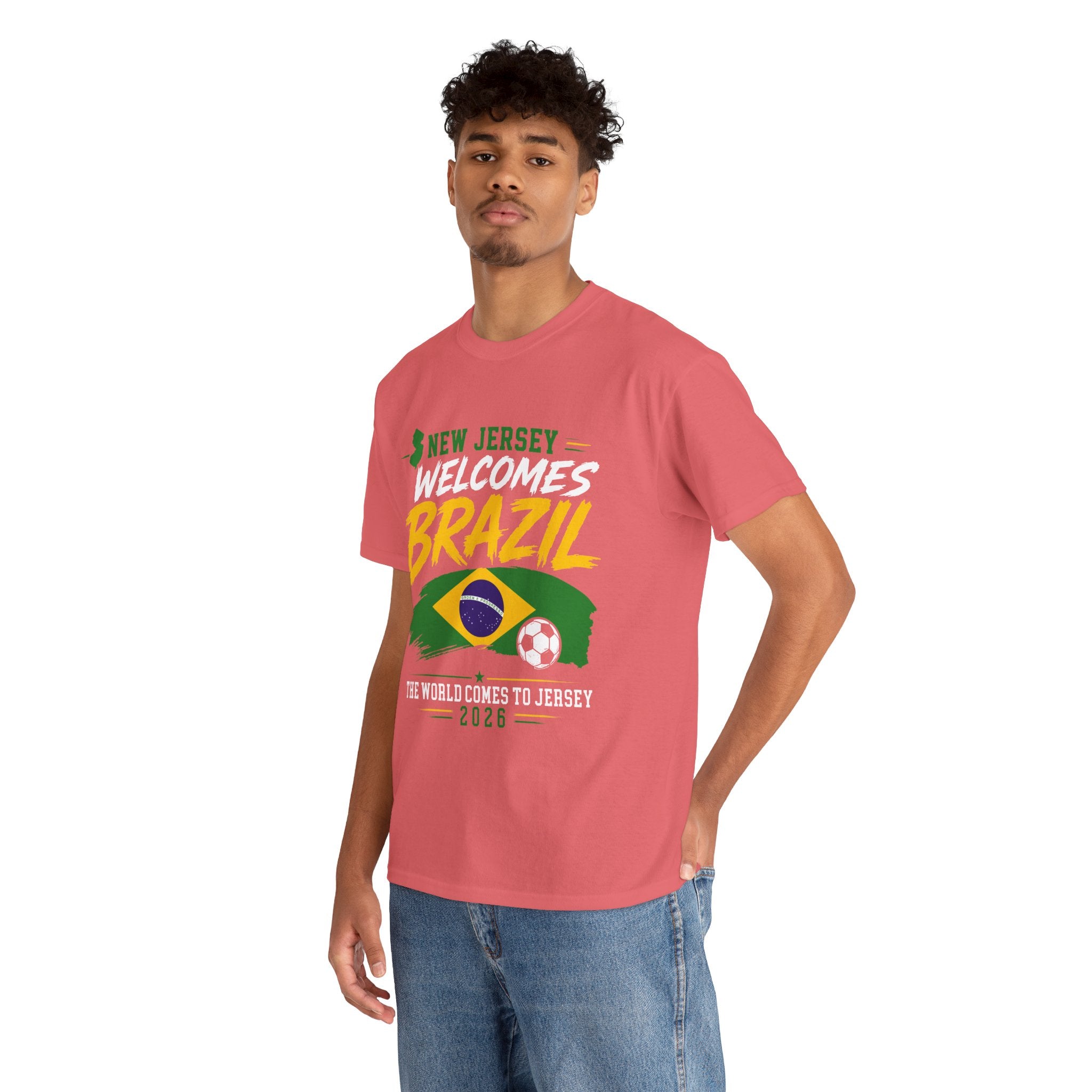 New Jersey Welcomes Brazil T-Shirt | Brazil Flag Soccer Tee
