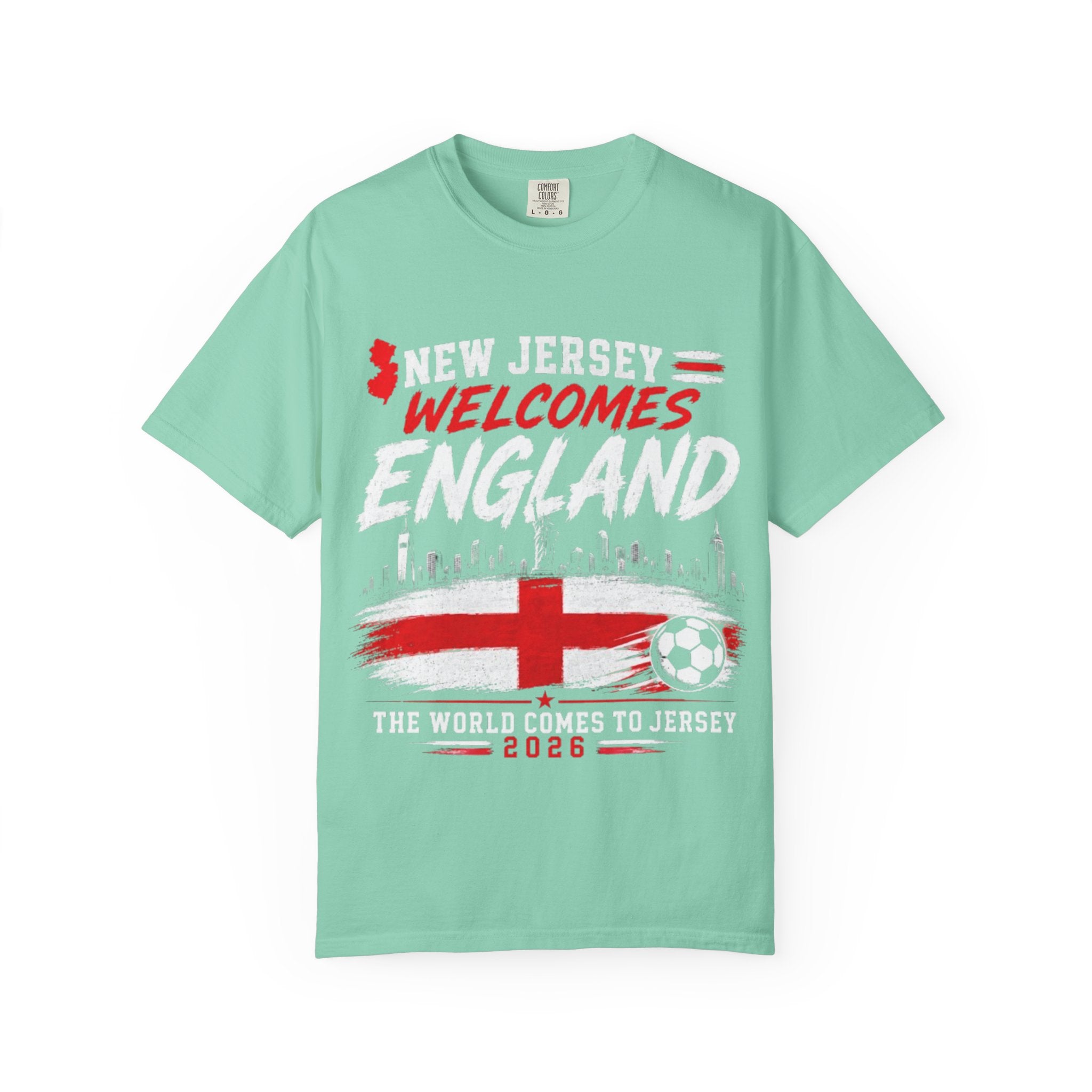 New Jersey Welcomes England T-shirt | St George Flag Soccer Jersey