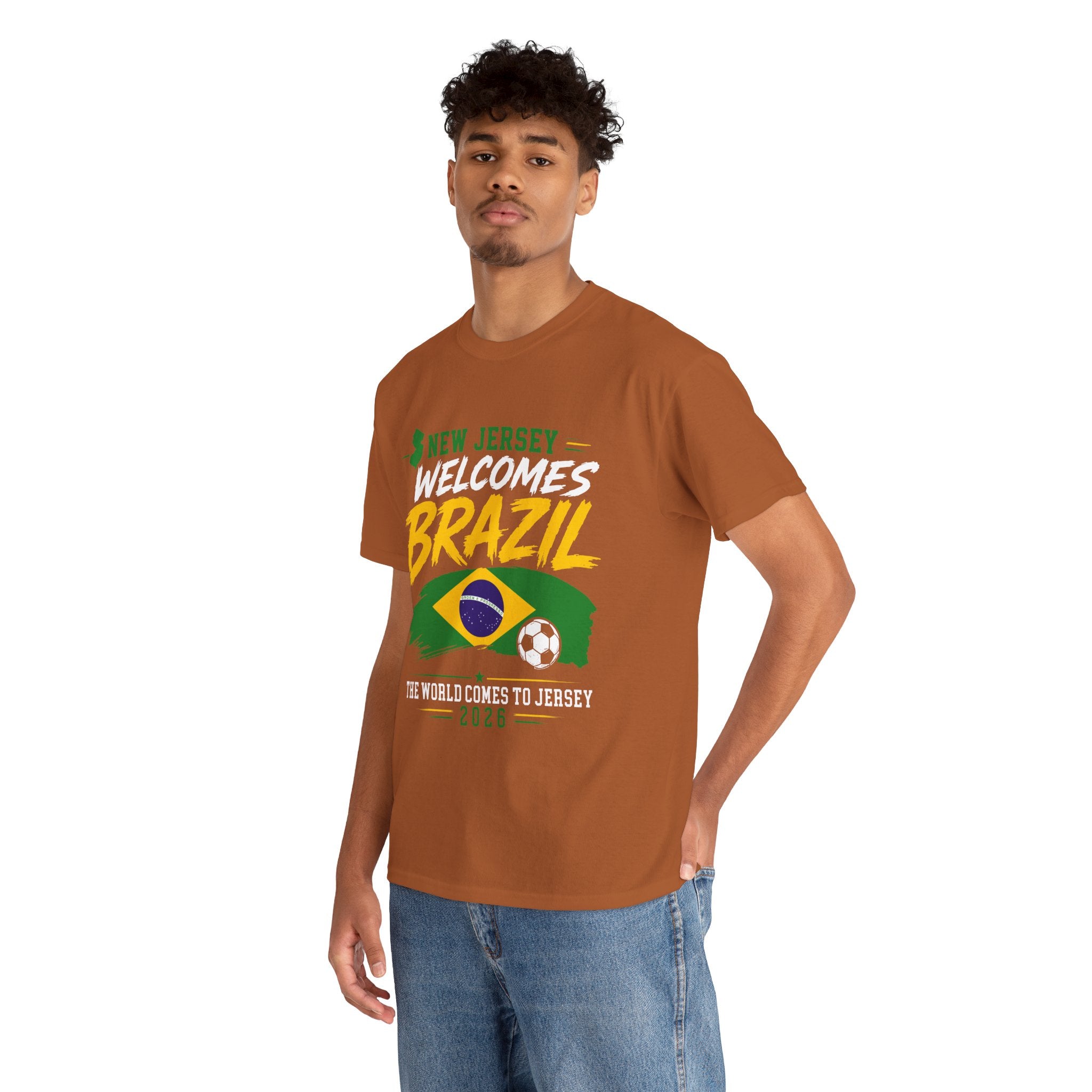 New Jersey Welcomes Brazil T-Shirt | Brazil Flag Soccer Tee