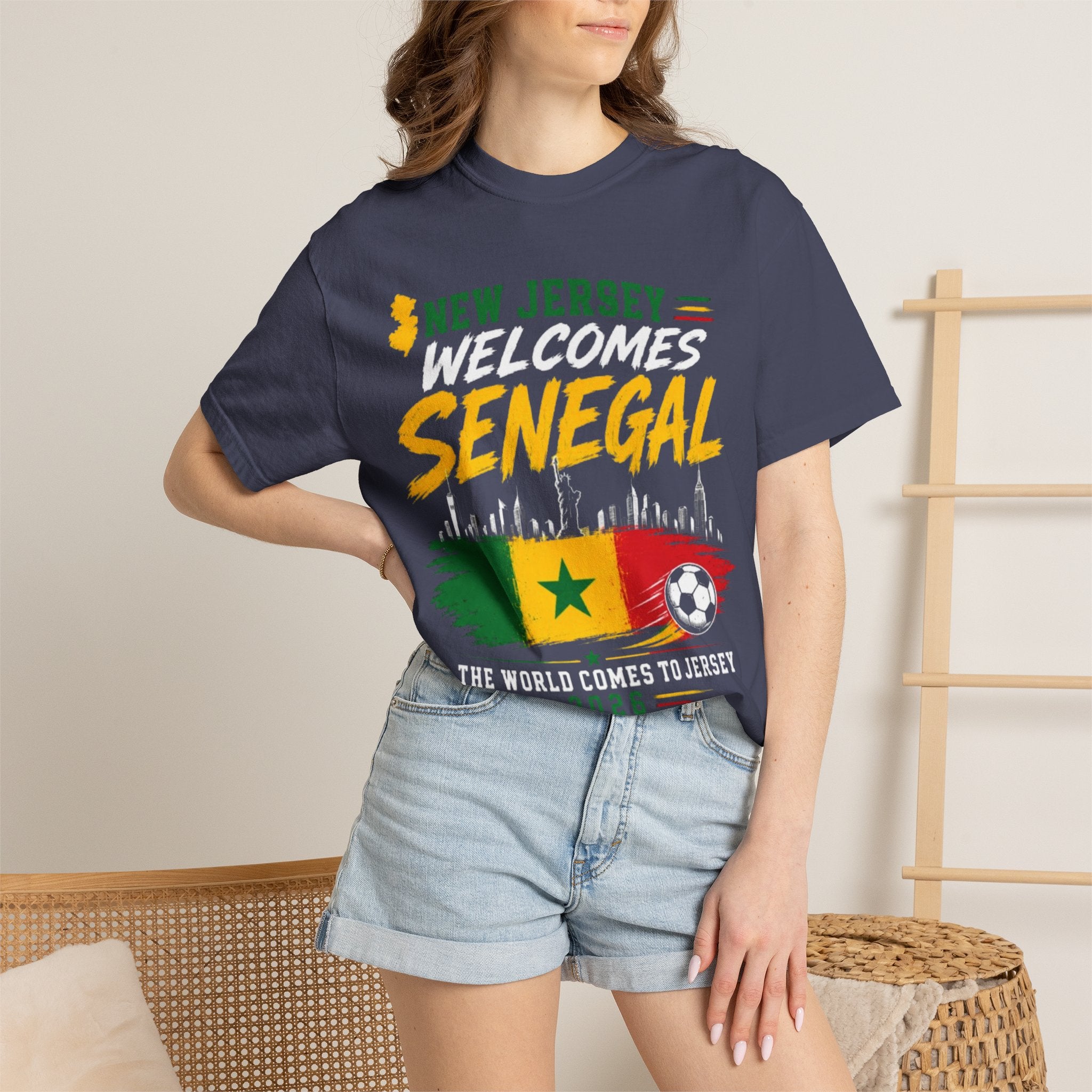 New Jersey Welcomes Senegal T-shirt | Senegal Flag Soccer Jersey Design