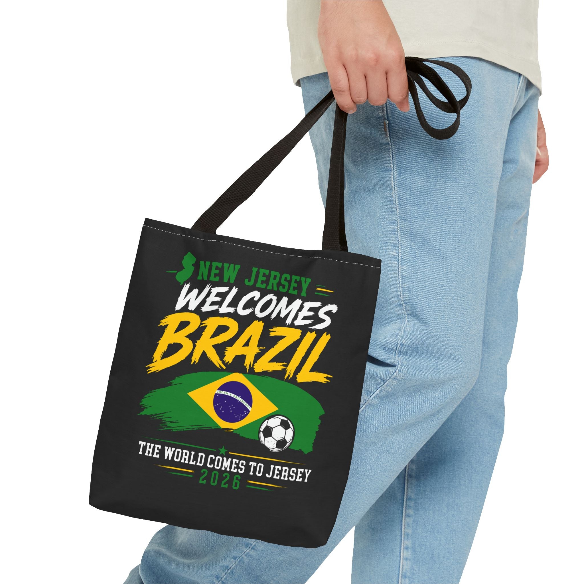 New Jersey Welcomes Brazil Tote Bag — World Cup 2026 Soccer Fan Tote