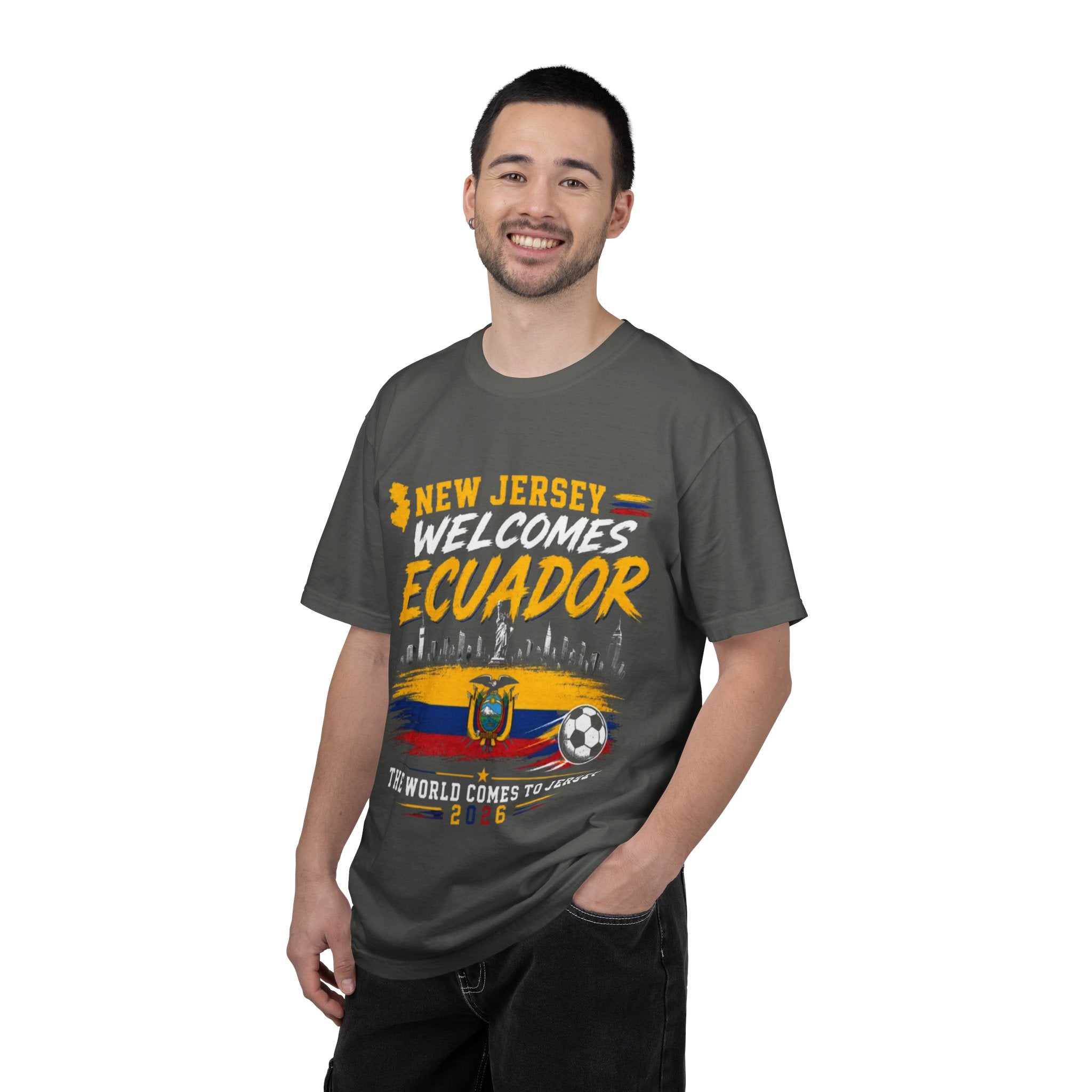 New Jersey Welcomes Ecuador T-shirt | Ecuador Flag Soccer 2026