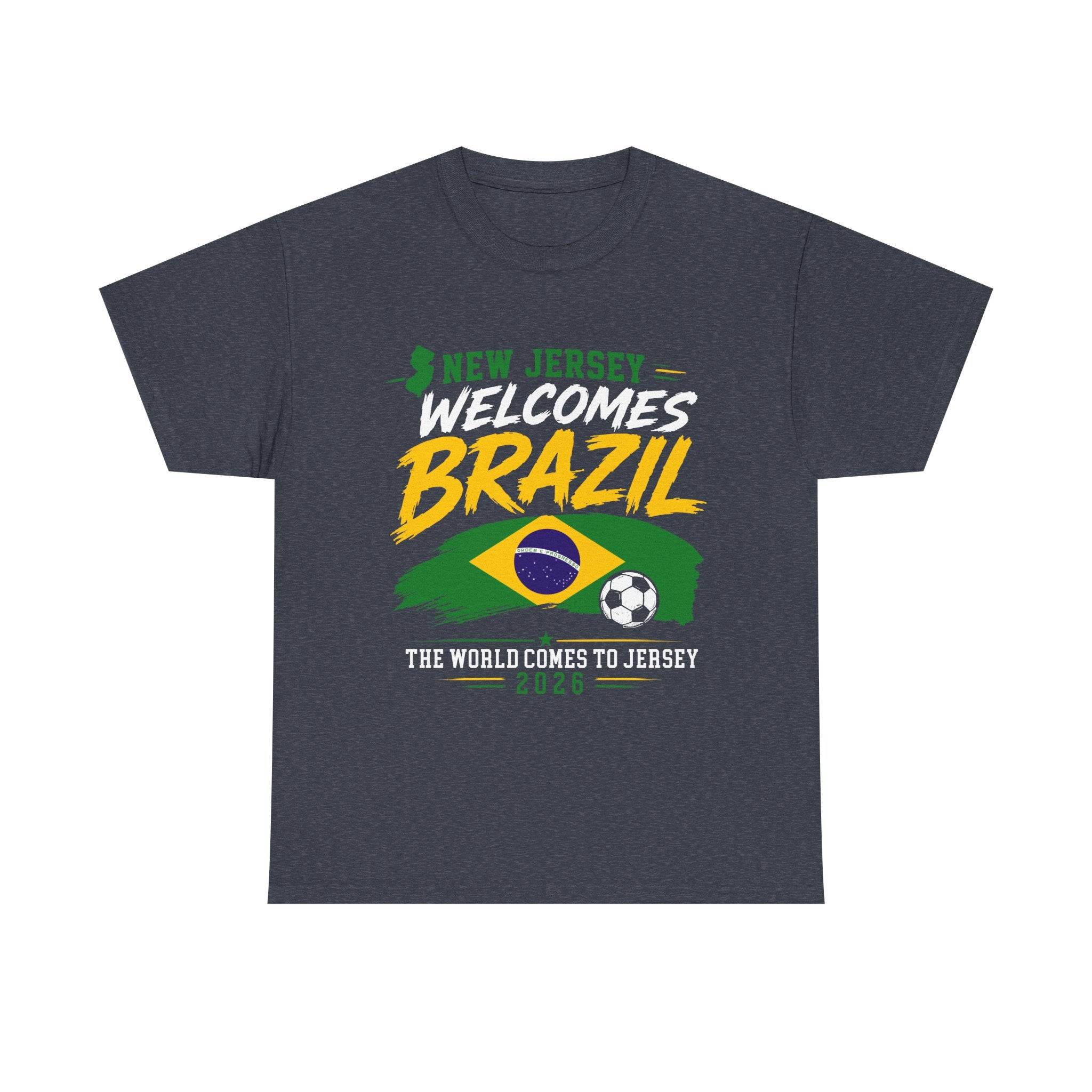 New Jersey Welcomes Brazil T-Shirt | Brazil Flag Soccer Tee