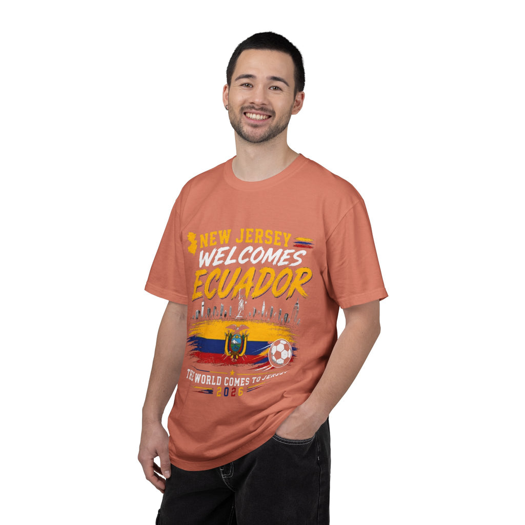 New Jersey Welcomes Ecuador T-shirt | Ecuador Flag Soccer 2026