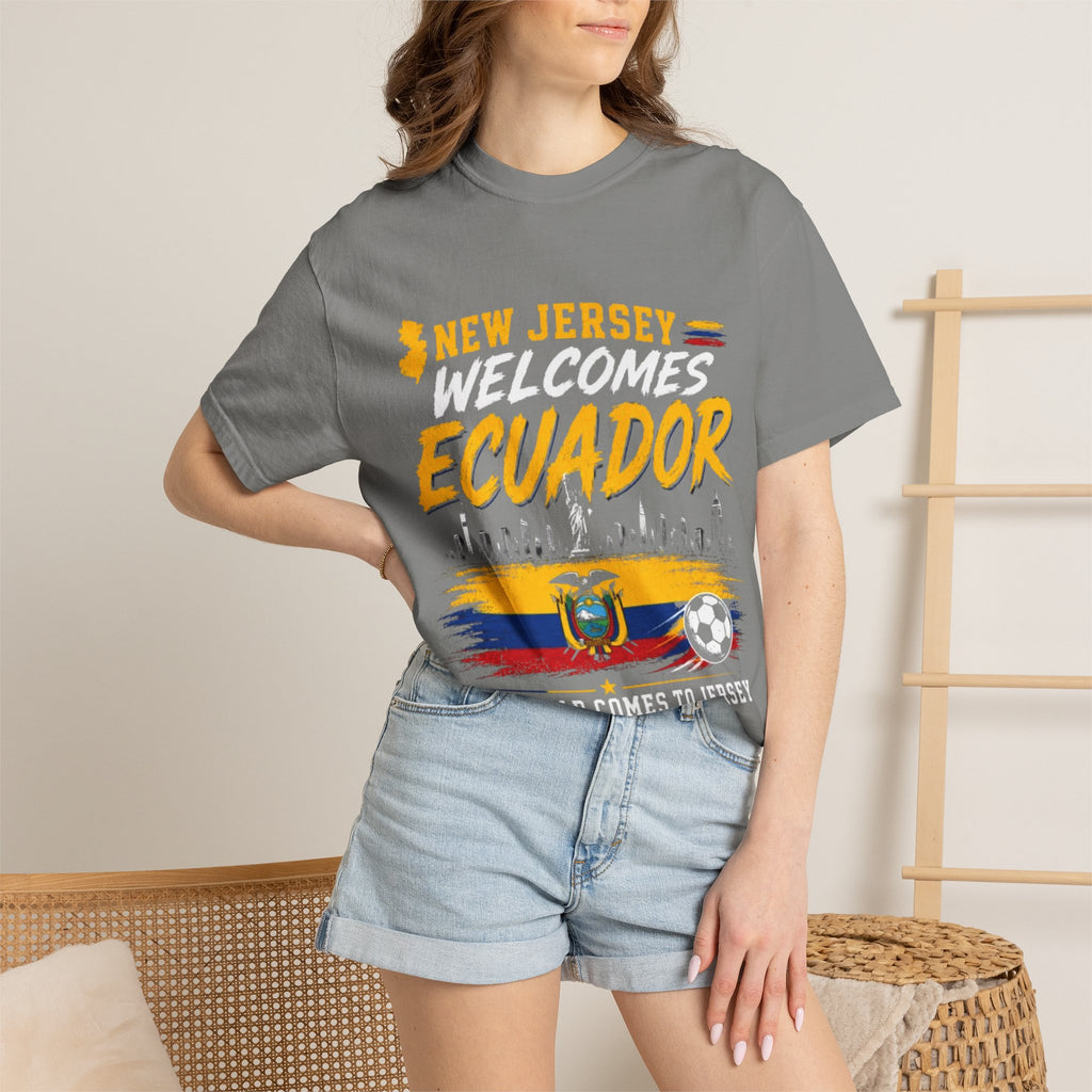 New Jersey Welcomes Ecuador T-shirt | Ecuador Flag Soccer 2026