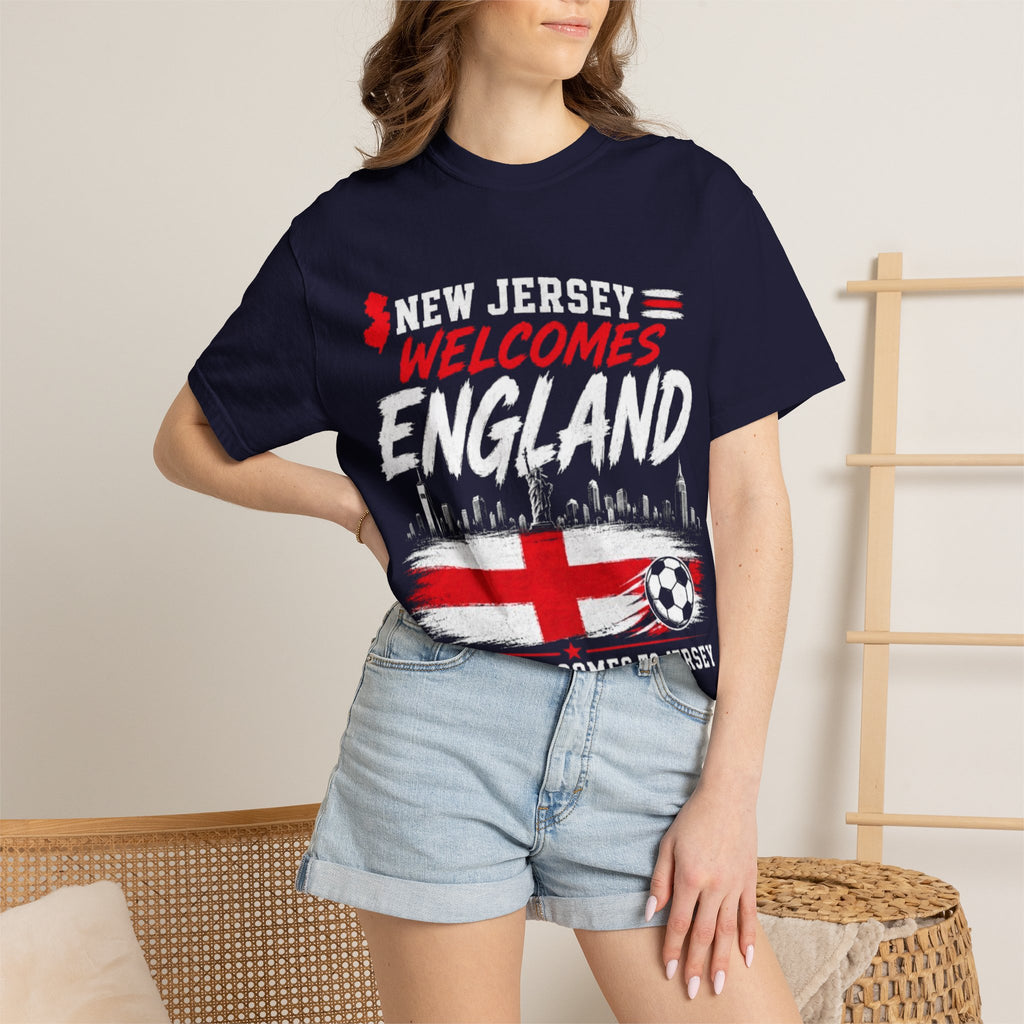 New Jersey Welcomes England T-shirt | St George Flag Soccer Jersey
