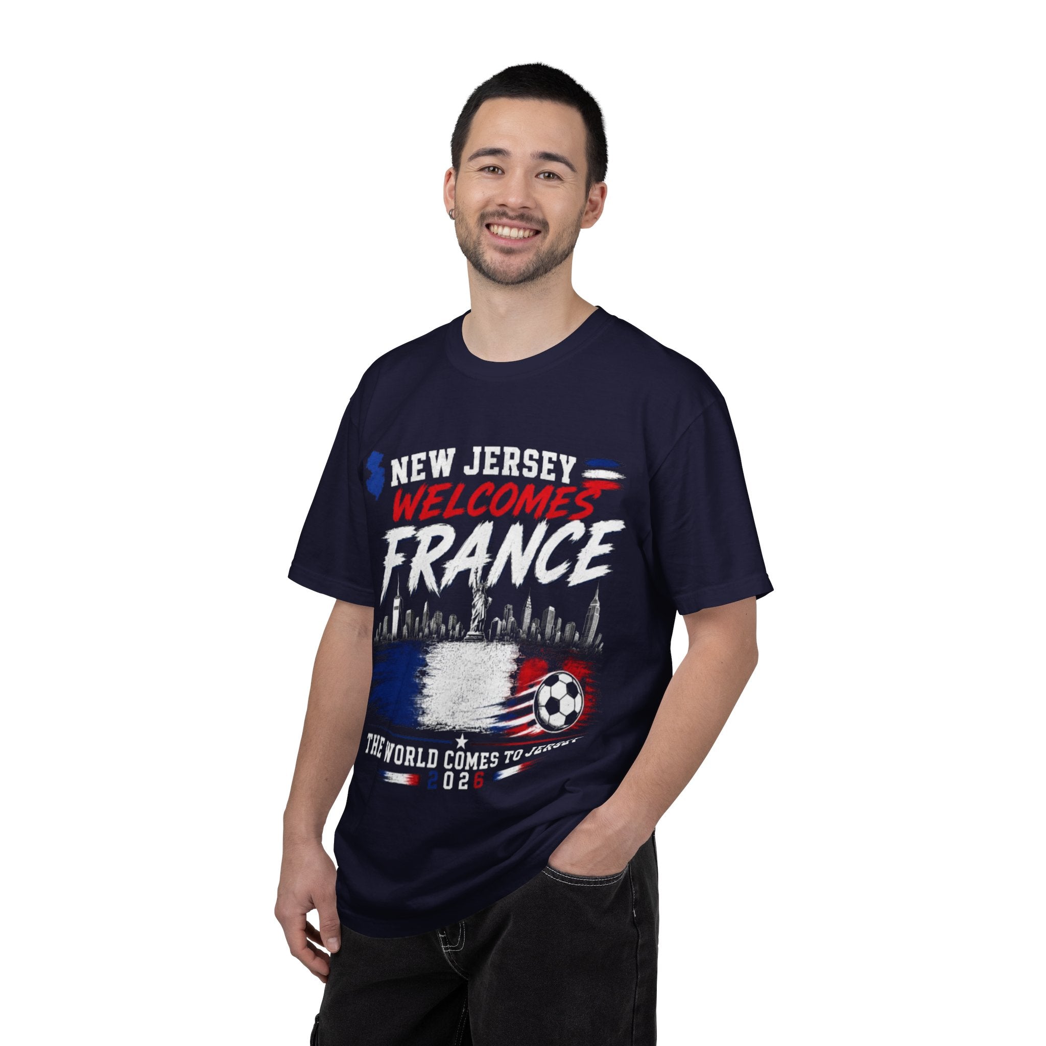 T-Shirt — "New Jersey Welcomes France" Soccer Fan Tee (The World Comes to Jersey 2024)