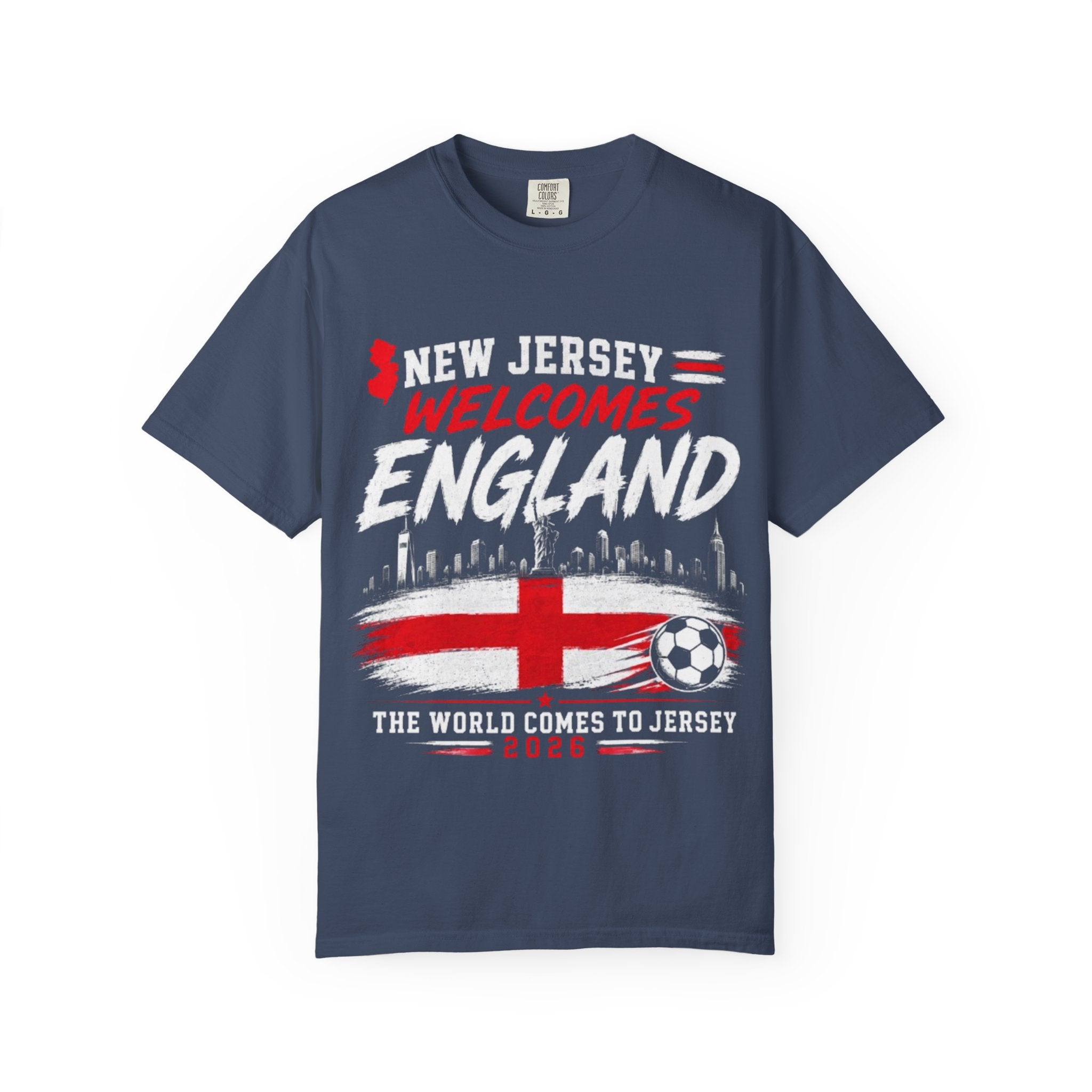 New Jersey Welcomes England T-shirt | St George Flag Soccer Jersey