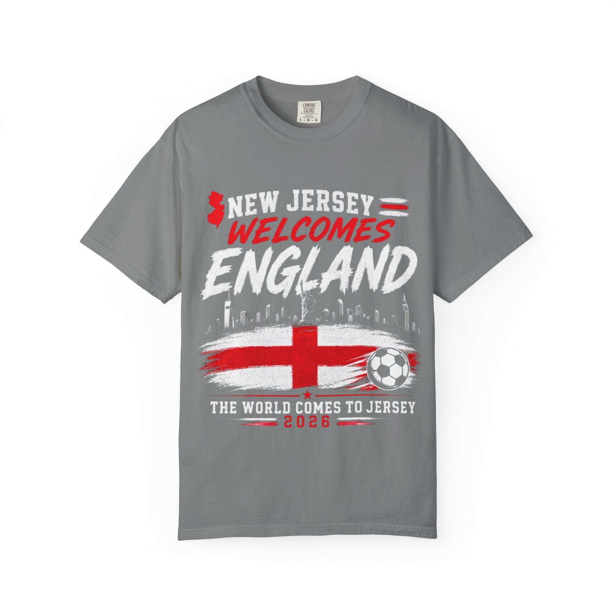 New Jersey Welcomes England T-shirt | St George Flag Soccer Jersey