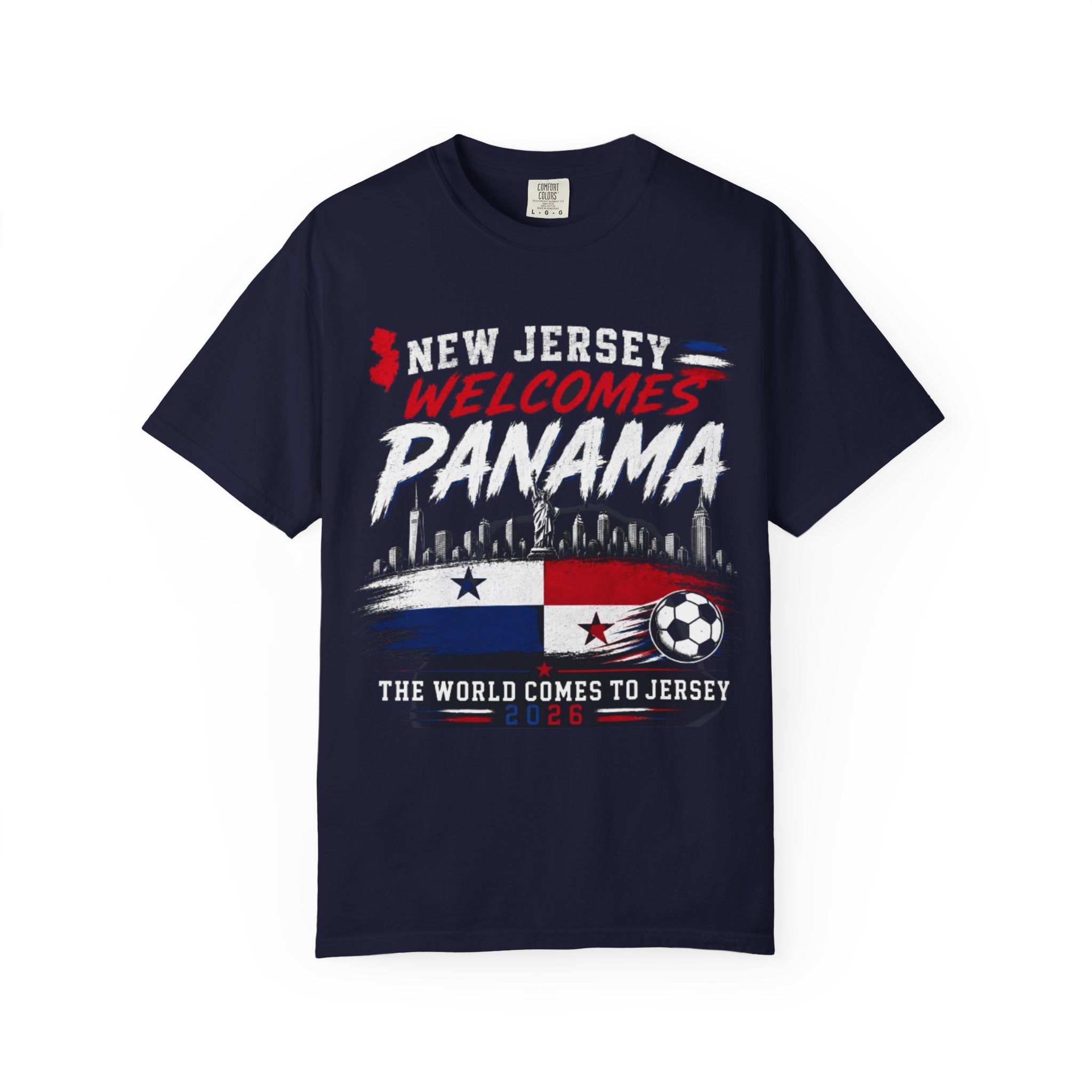 New Jersey Welcomes Panama T-shirt | Panama Flag Soccer Design