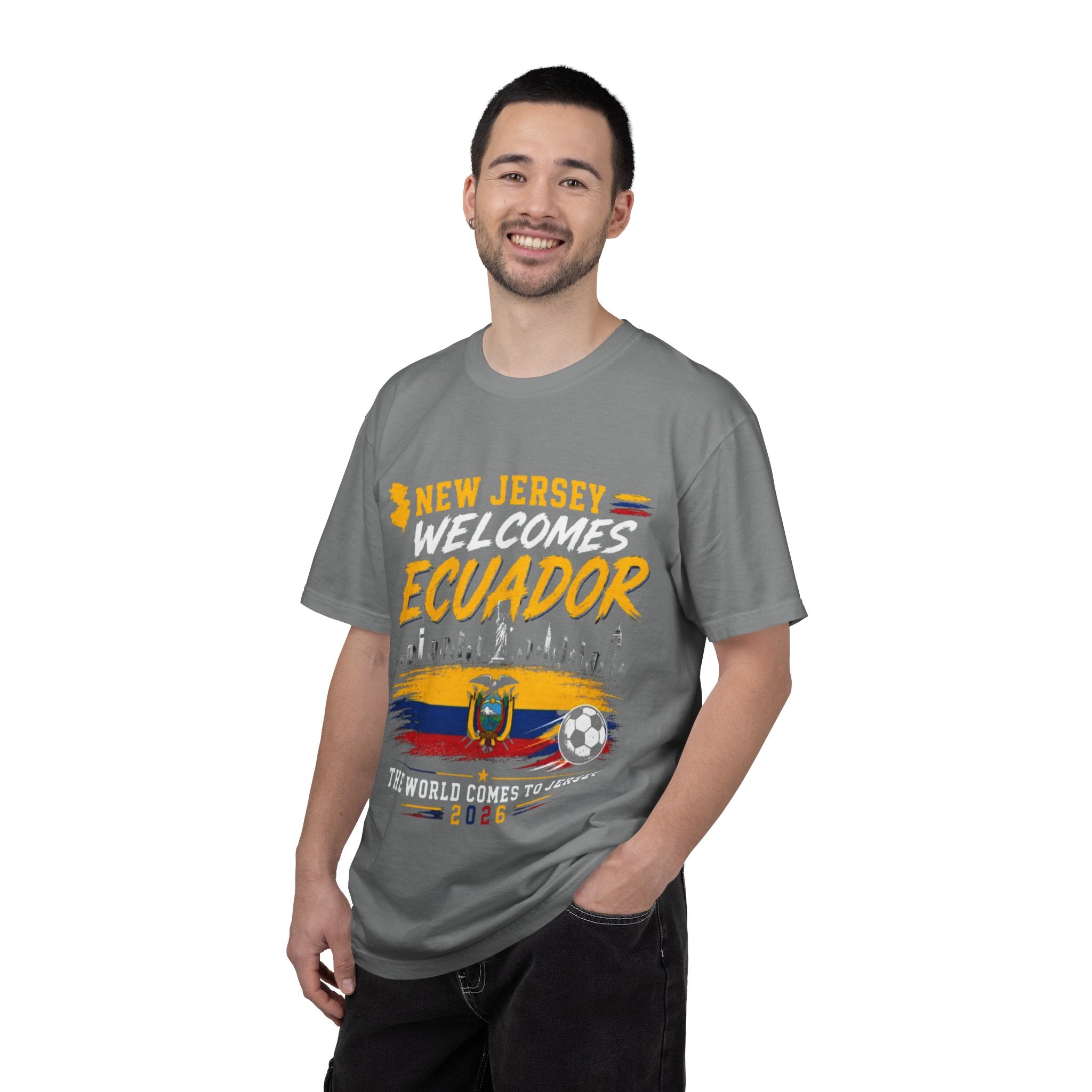 New Jersey Welcomes Ecuador T-shirt | Ecuador Flag Soccer 2026
