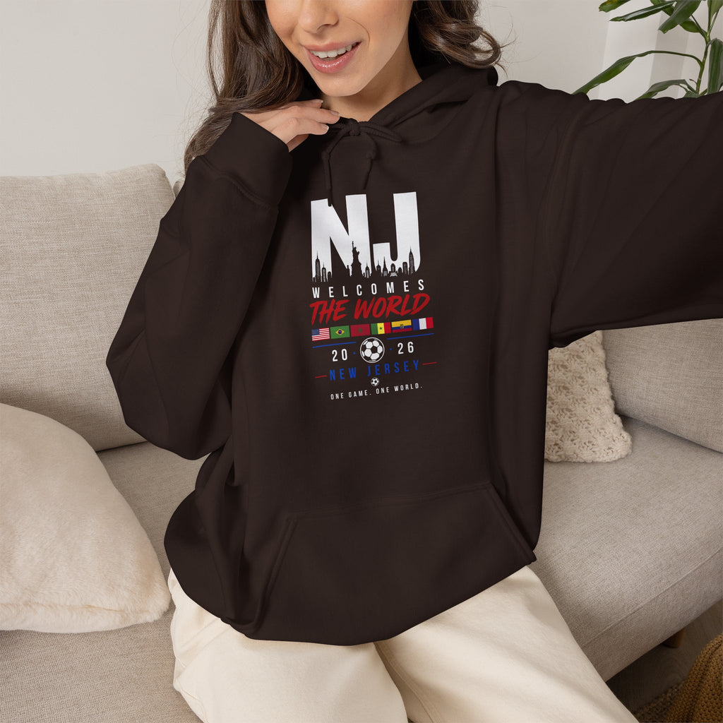 NJ Welcomes The World Hoodie – New Jersey Pride Travel Souvenir Sweatshirt