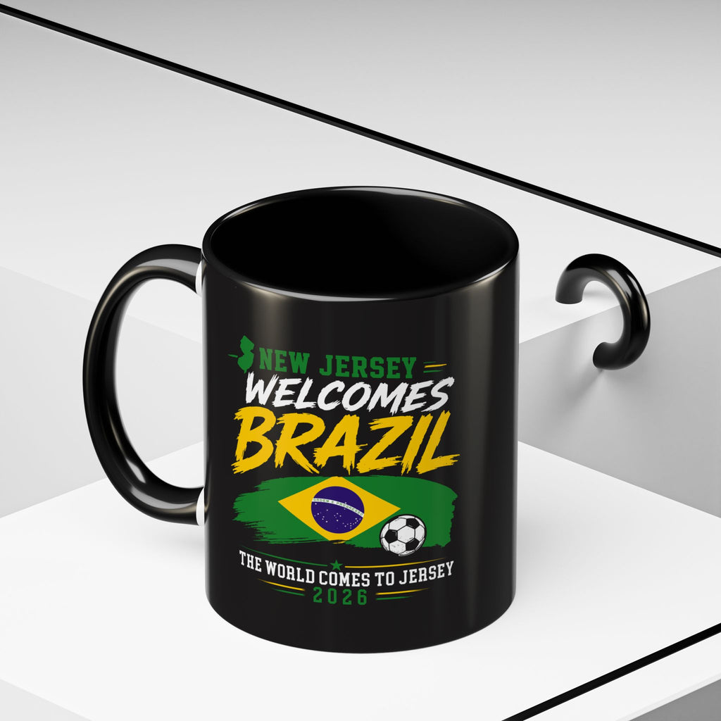 Brazil Soccer Fan Coffee Mug — New Jersey 2026 Accent Mug