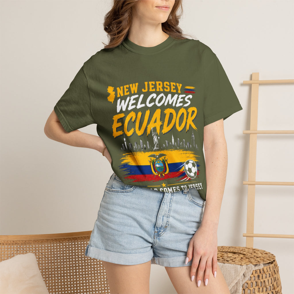 New Jersey Welcomes Ecuador T-shirt | Ecuador Flag Soccer 2026