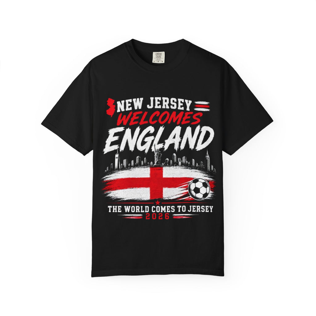 New Jersey Welcomes England T-shirt | St George Flag Soccer Jersey