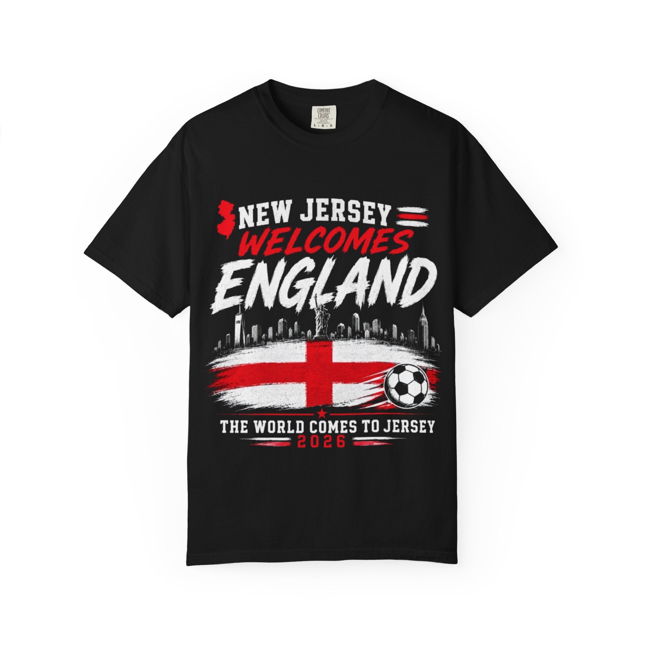 New Jersey Welcomes England T-shirt | St George Flag Soccer Jersey
