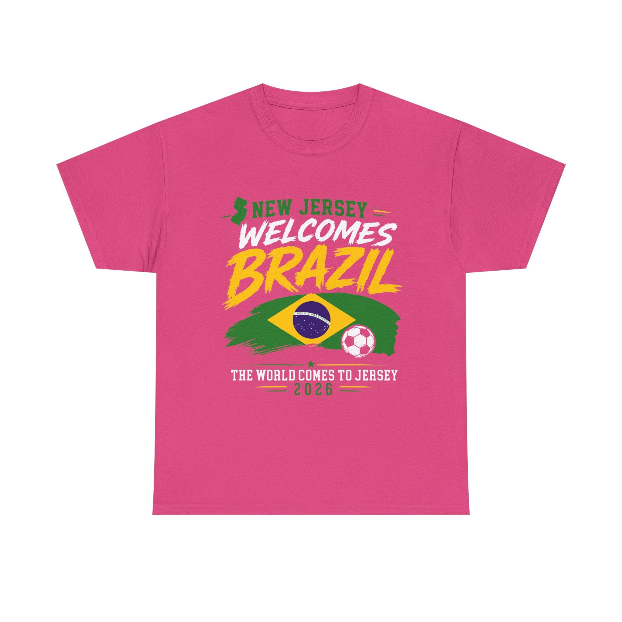 New Jersey Welcomes Brazil T-Shirt | Brazil Flag Soccer Tee