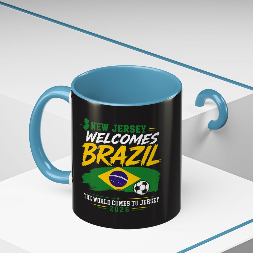 Brazil Soccer Fan Coffee Mug — New Jersey 2026 Accent Mug