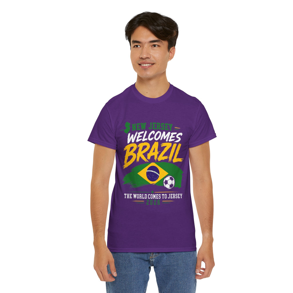 New Jersey Welcomes Brazil T-Shirt | Brazil Flag Soccer Tee