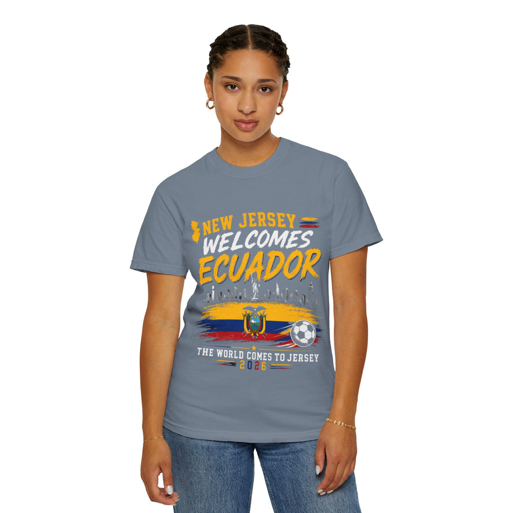 New Jersey Welcomes Ecuador T-shirt | Ecuador Flag Soccer 2026
