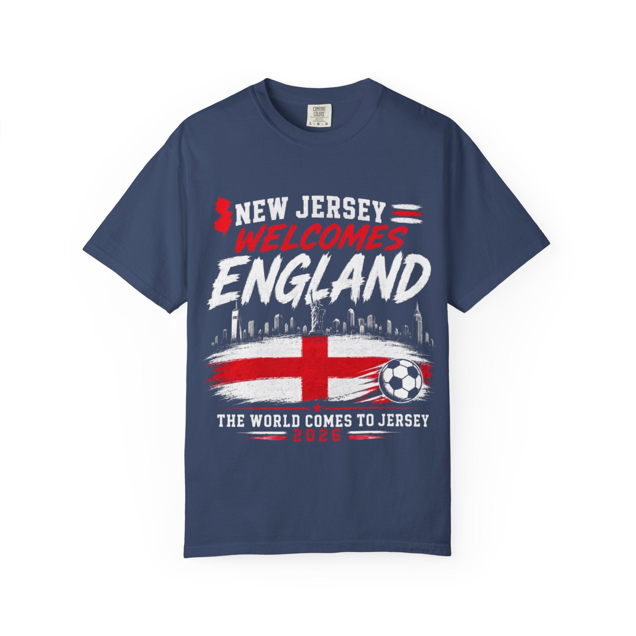 New Jersey Welcomes England T-shirt | St George Flag Soccer Jersey