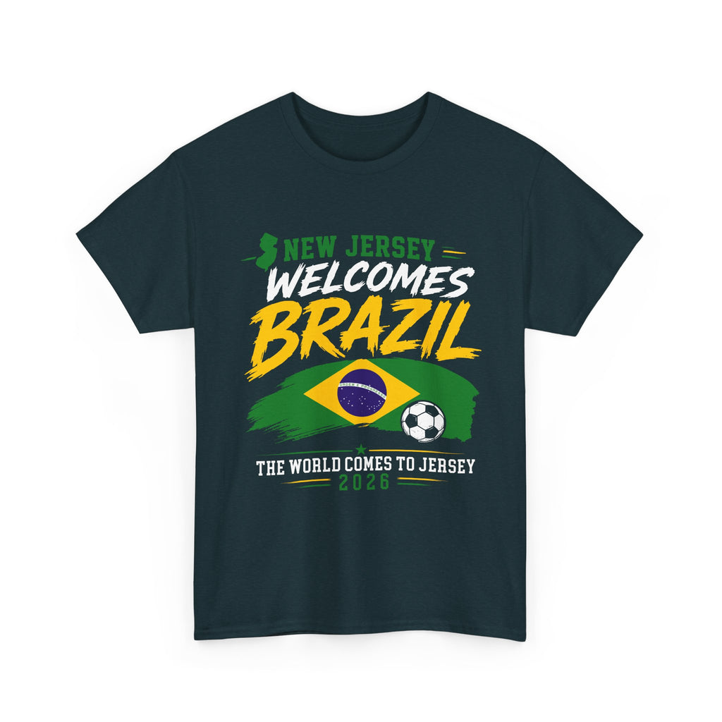 New Jersey Welcomes Brazil T-Shirt | Brazil Flag Soccer Tee
