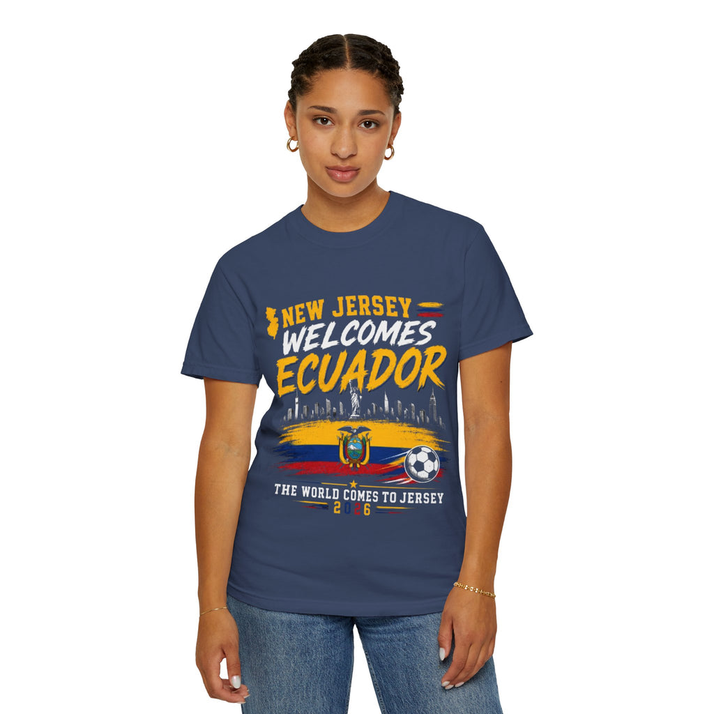 New Jersey Welcomes Ecuador T-shirt | Ecuador Flag Soccer 2026