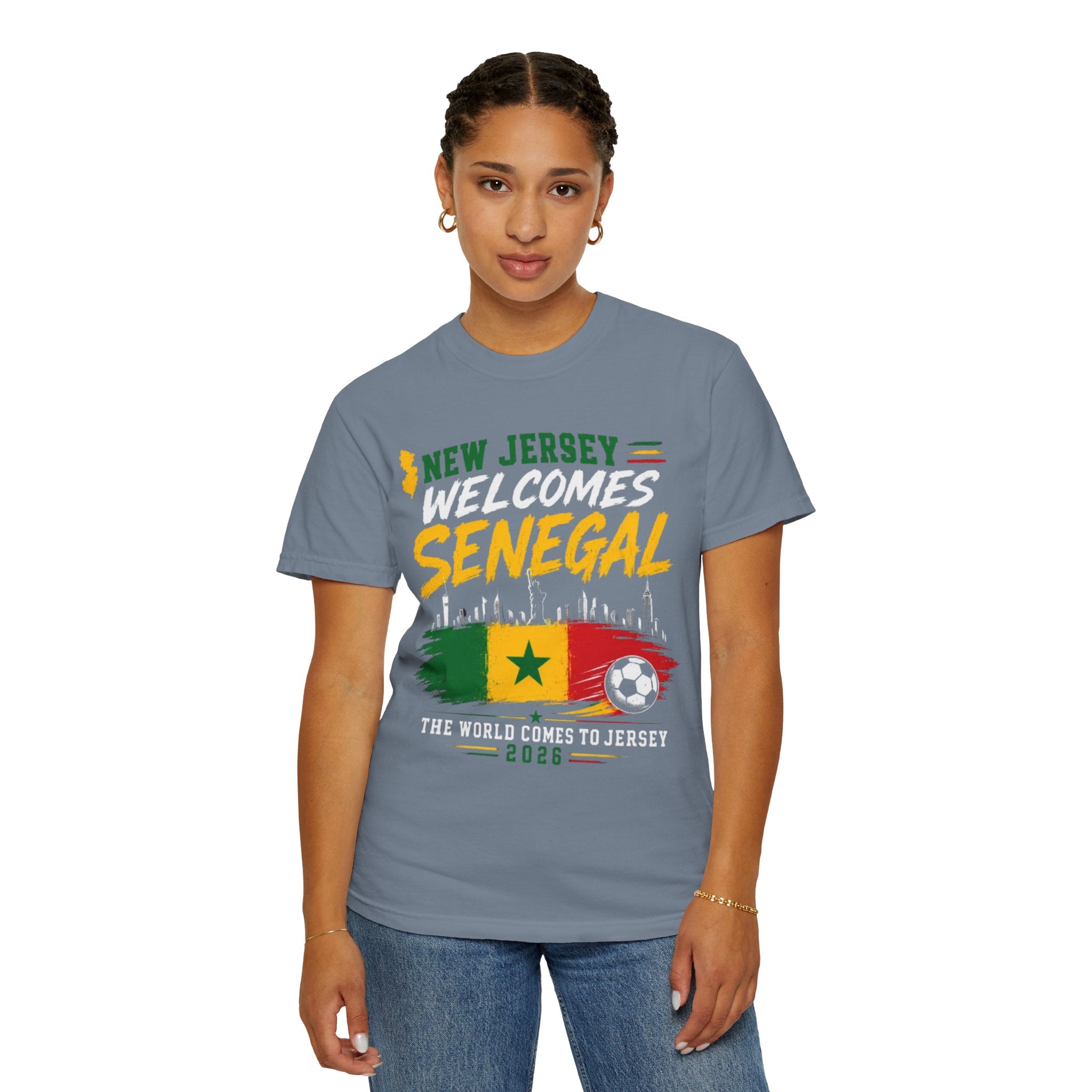New Jersey Welcomes Senegal T-shirt | Senegal Flag Soccer Jersey Design