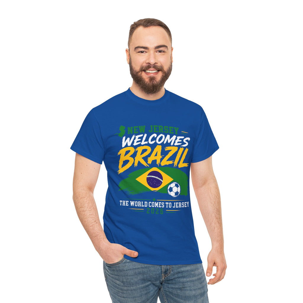 New Jersey Welcomes Brazil T-Shirt | Brazil Flag Soccer Tee