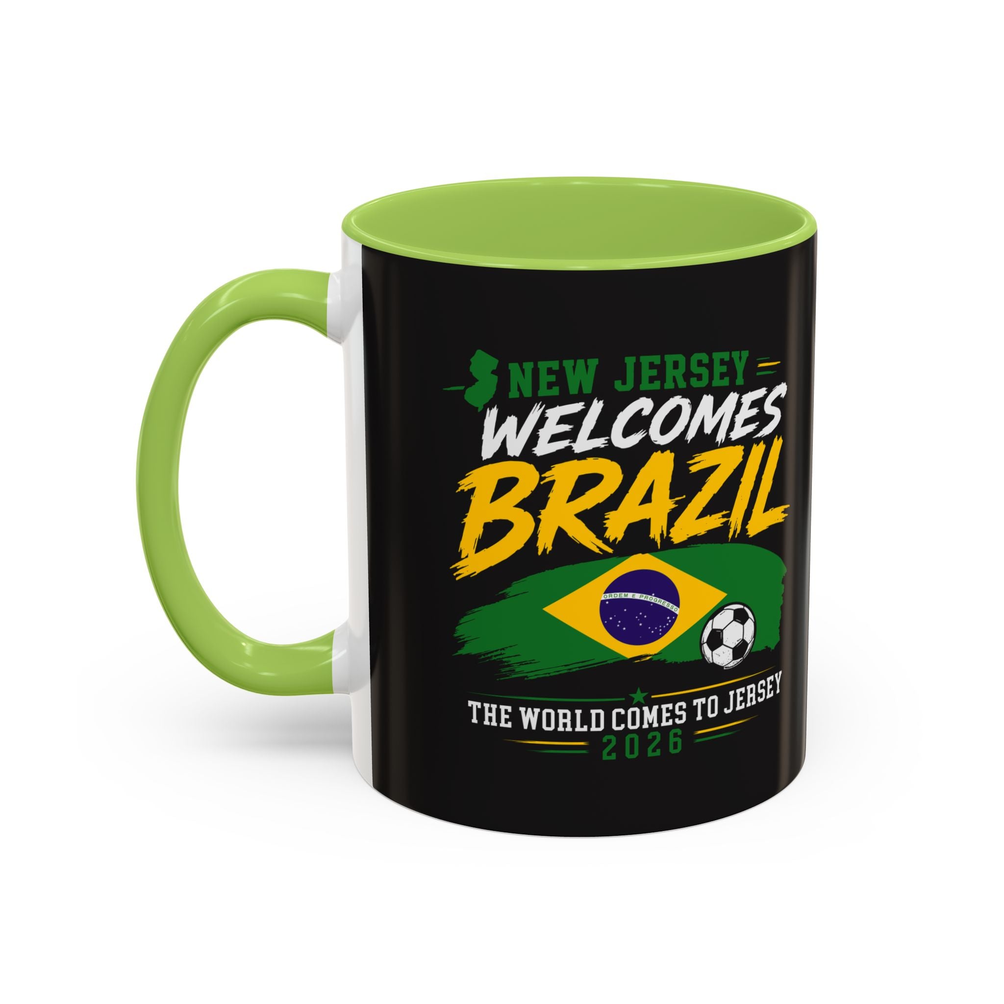 Brazil Soccer Fan Coffee Mug — New Jersey 2026 Accent Mug