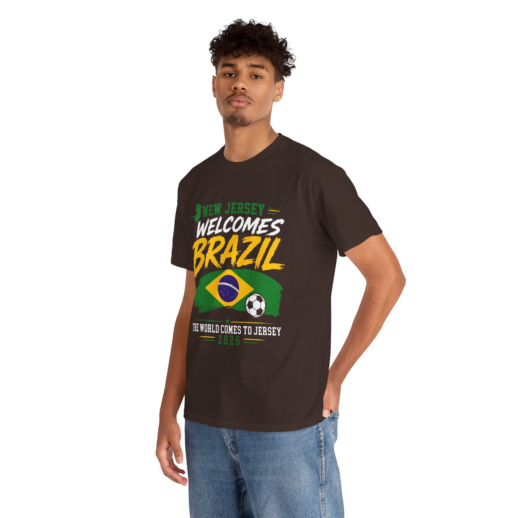 New Jersey Welcomes Brazil T-Shirt | Brazil Flag Soccer Tee