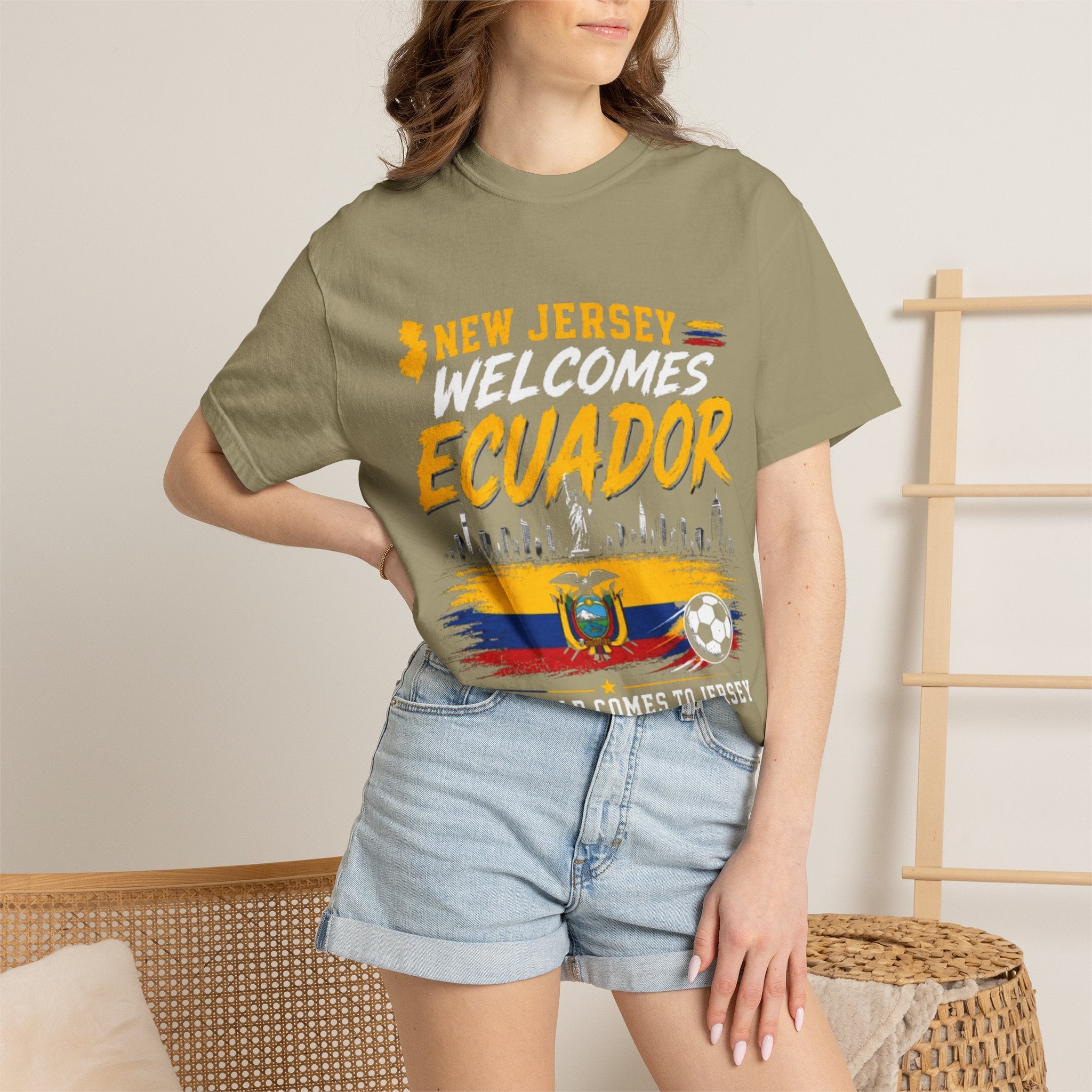 New Jersey Welcomes Ecuador T-shirt | Ecuador Flag Soccer 2026