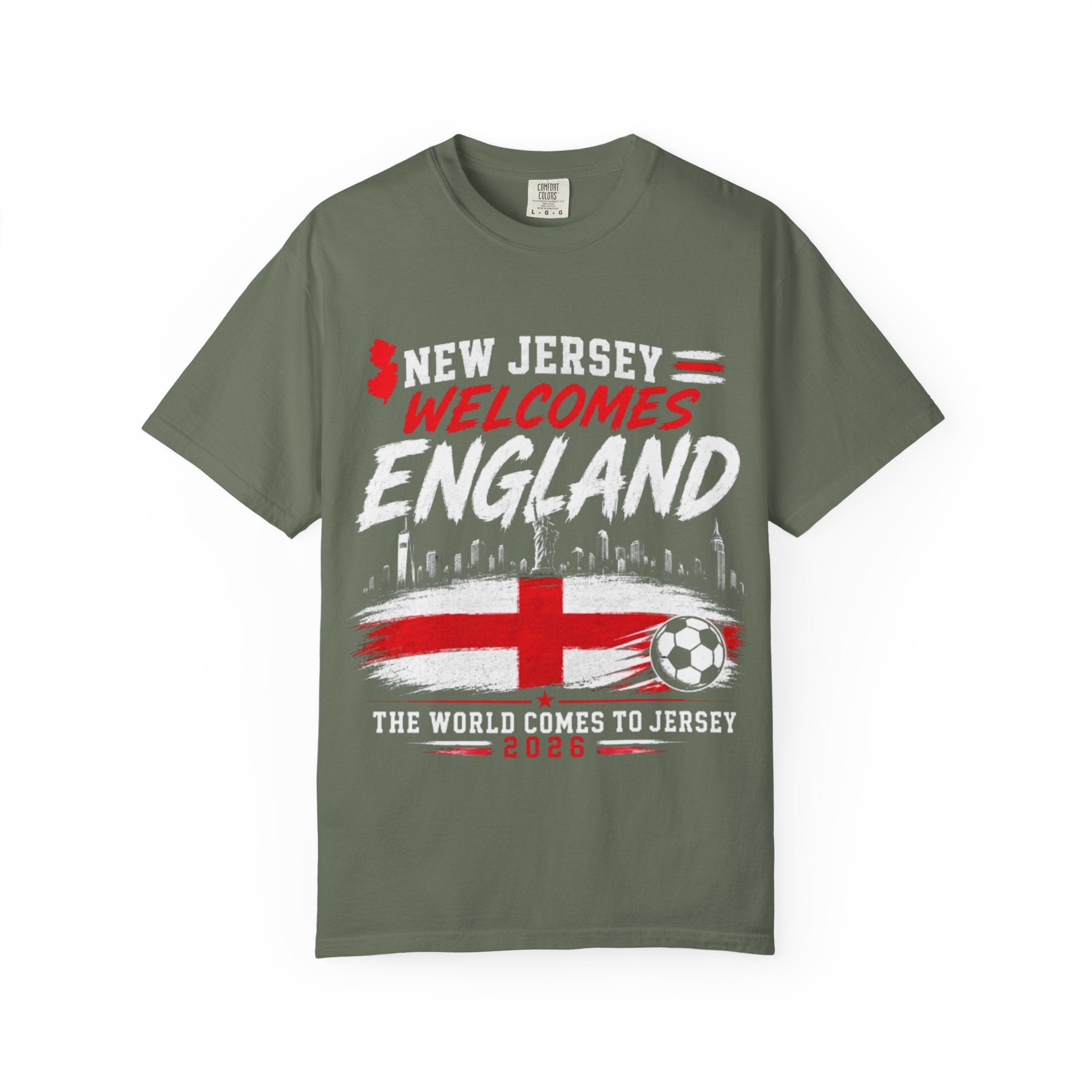 New Jersey Welcomes England T-shirt | St George Flag Soccer Jersey